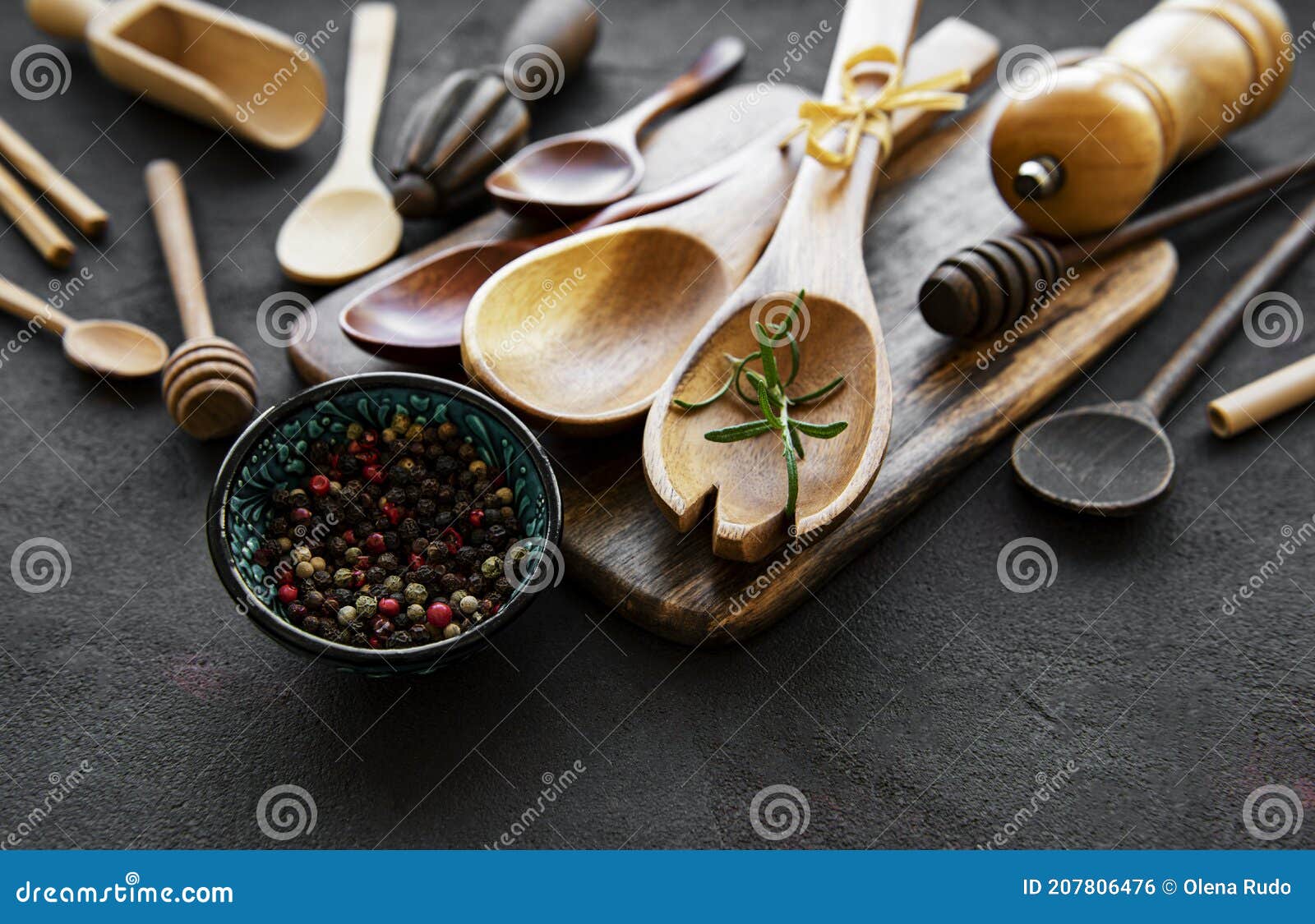 Wooden Cutlery Kitchen Ware Stock Photo Image of home, food 207806476