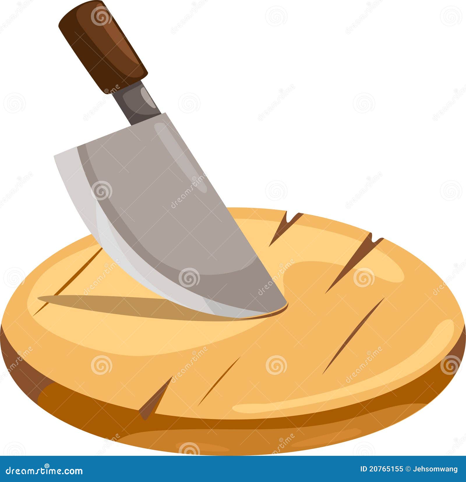 Wooden Cutting Boards and Knife Stock Vector Illustration of