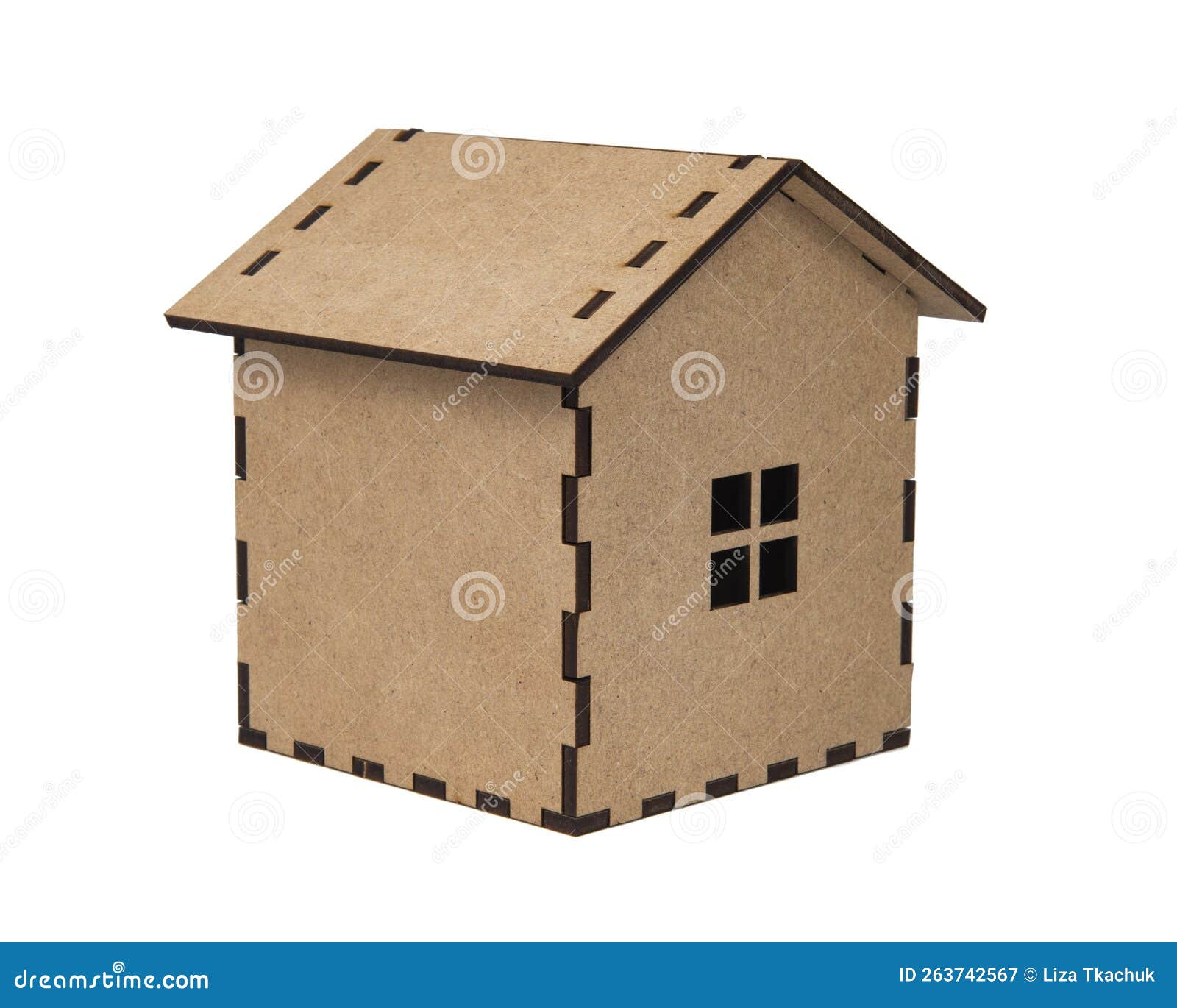 Wooden Decorative House Model Isolated on the White Background Stock Image Image of apartment