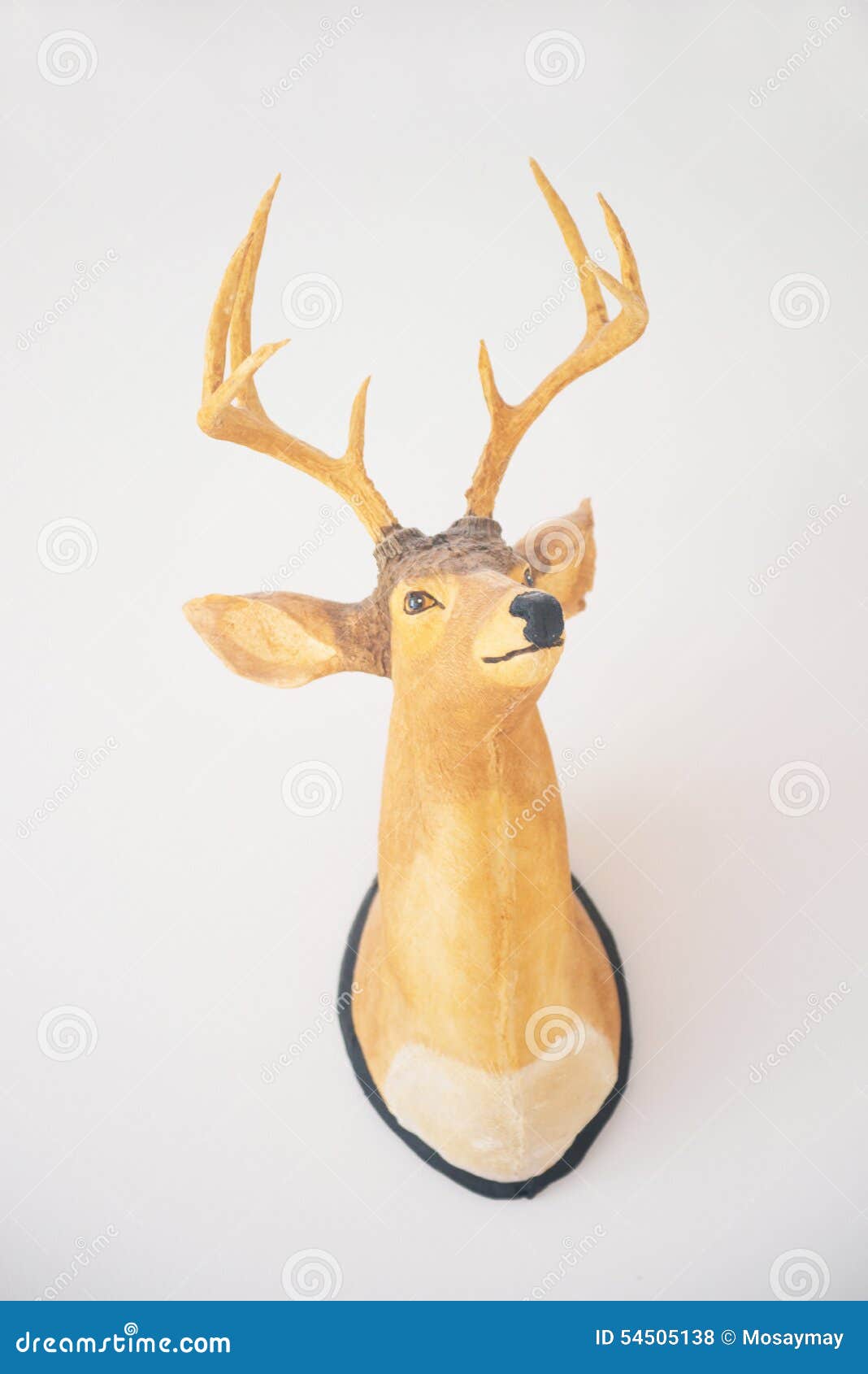 Wooden Deer Head on the Wall Stock Photo Image of house, wildlife