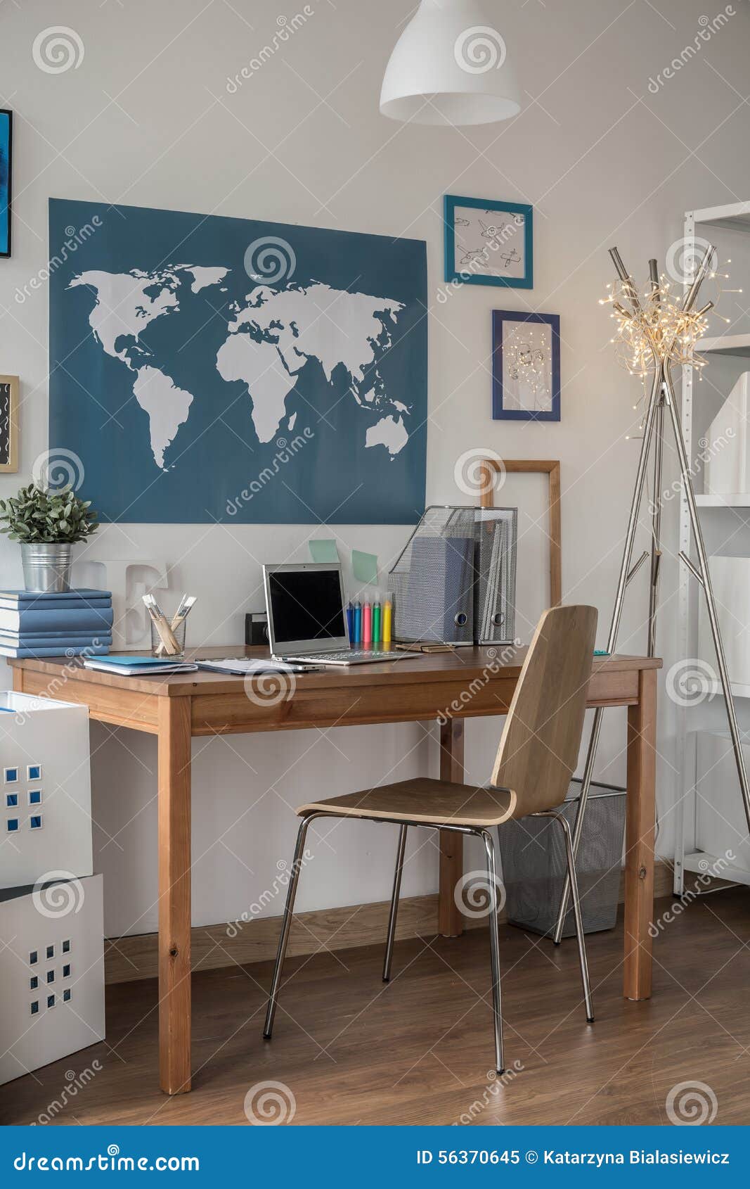Wooden desk and chair stock image. Image of arrangement 56370645