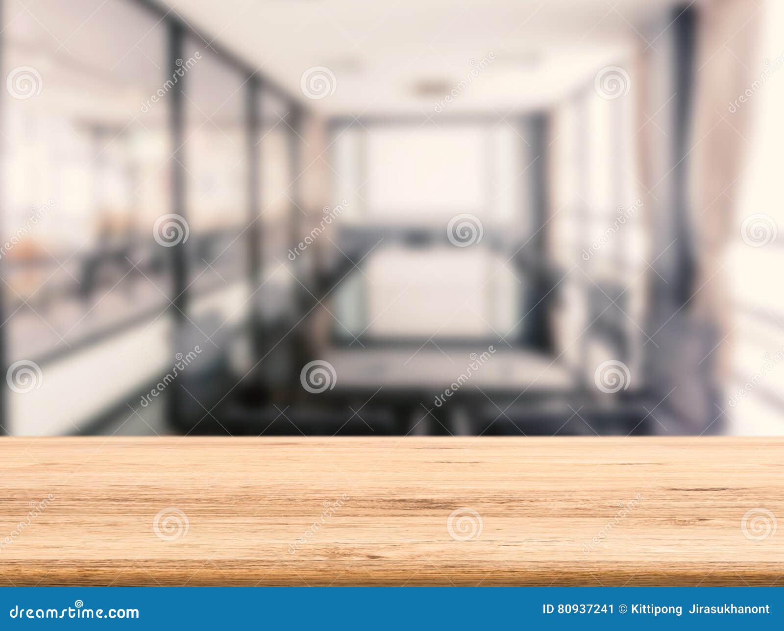 Wooden Desk with Office Background Stock Image - Image of conference, desk:  80937241