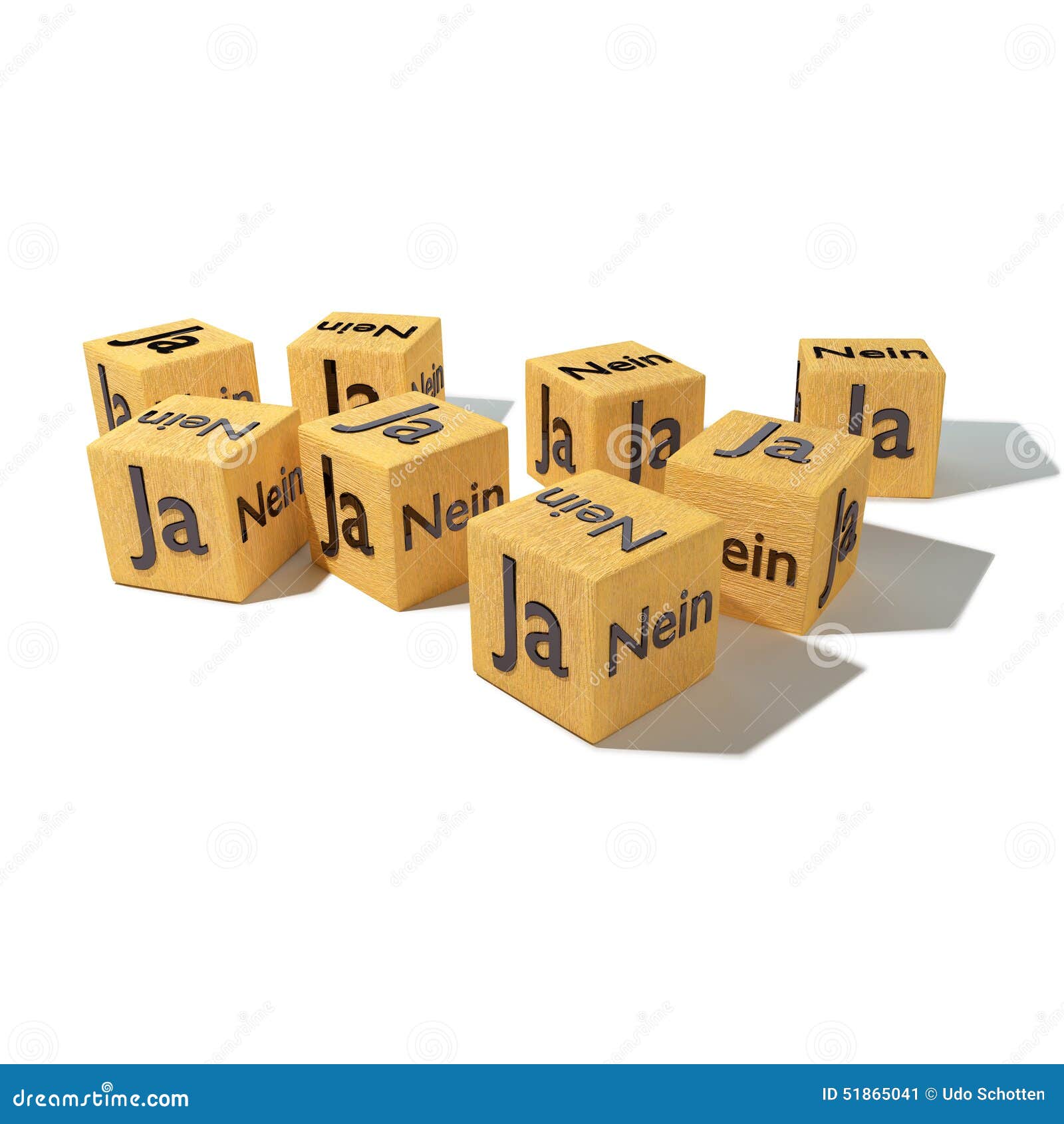 Wooden Dice with Yes and No Stock Illustration Illustration of