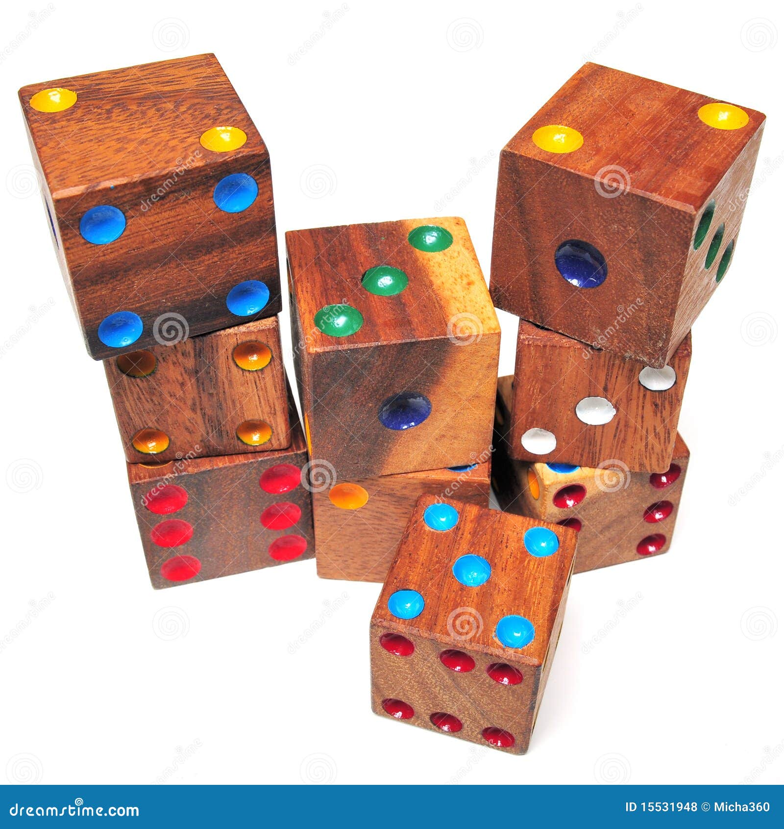 Wooden dices stock photo. Image of game, casino, play 15531948