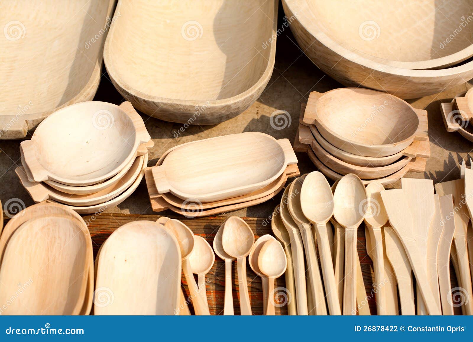 Wooden dishes stock photo. Image of market, spoons, kitchen - 26878422