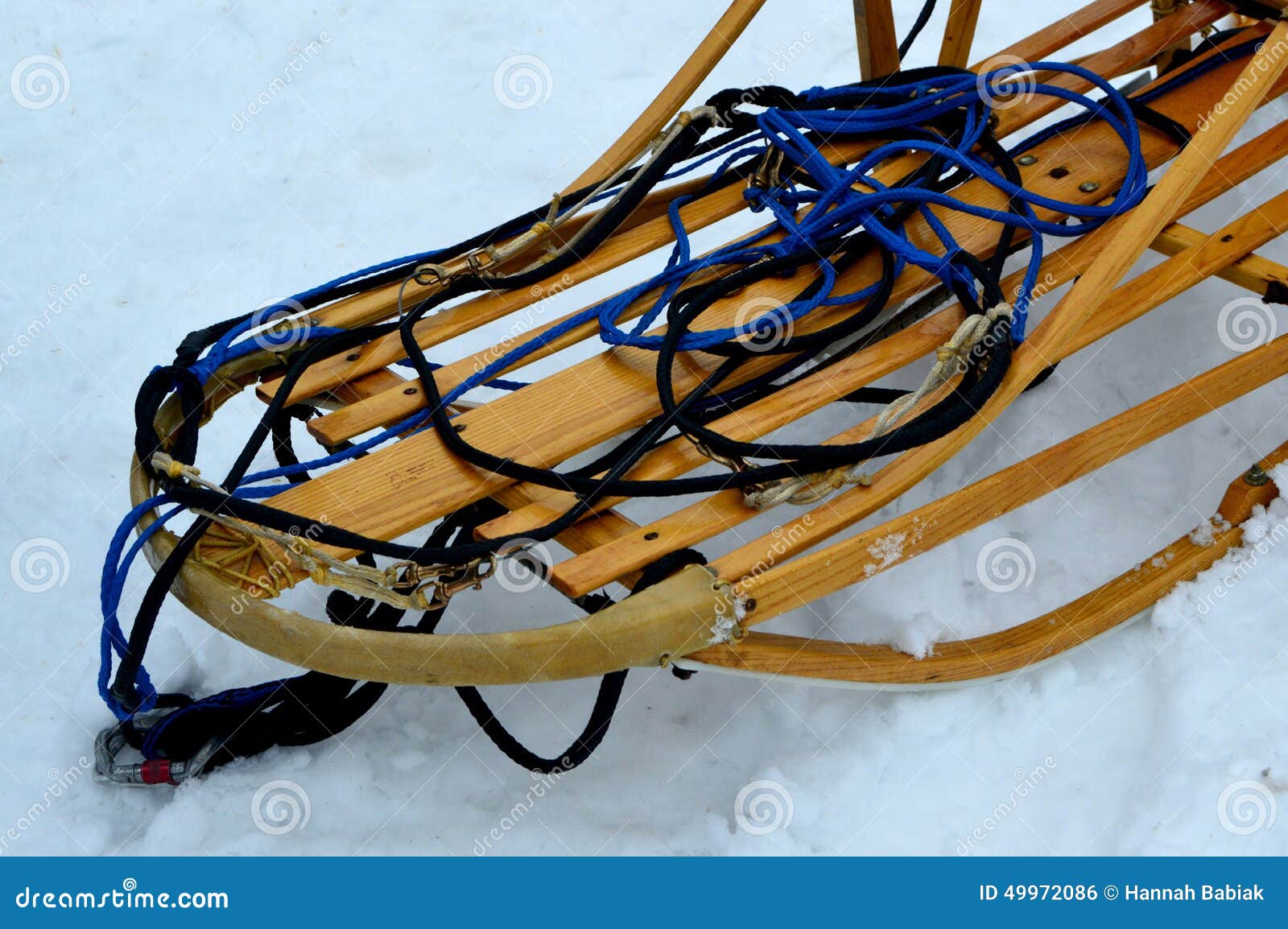 wooden dog sled