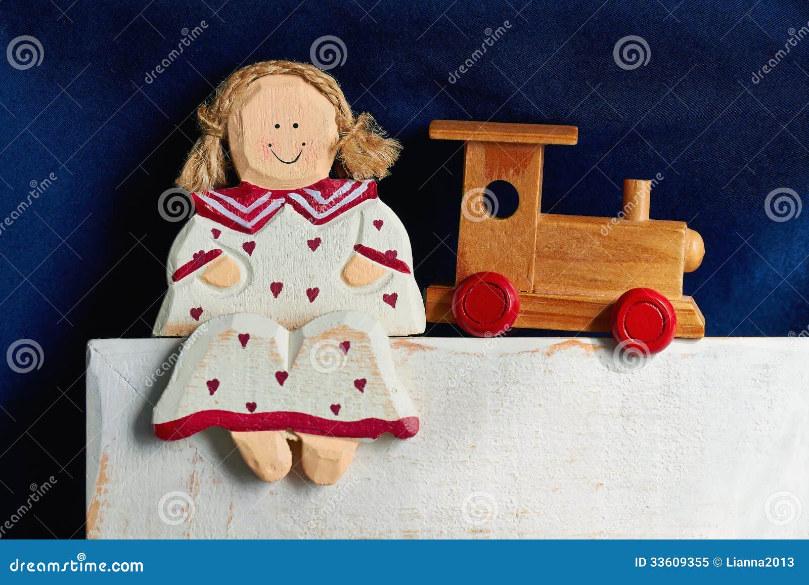 Wooden doll and train stock image. Image of cheerful 33609355