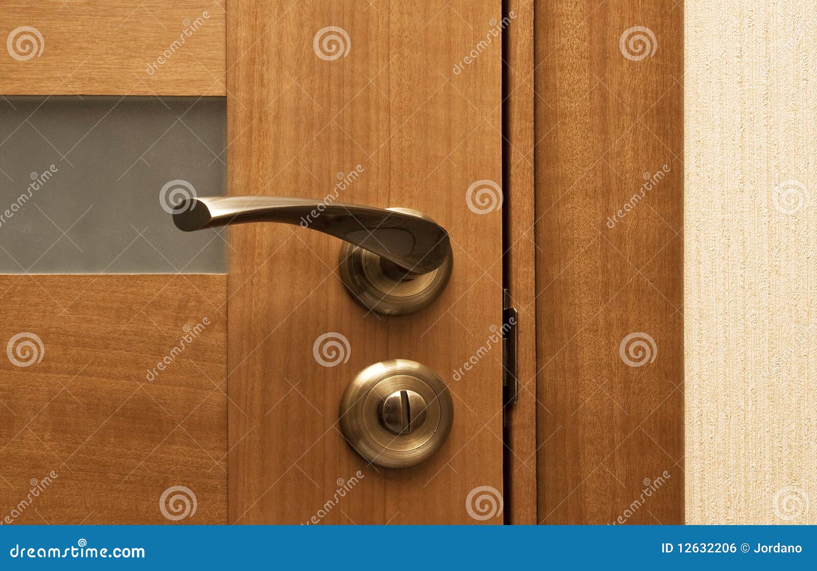 wooden door with the lock