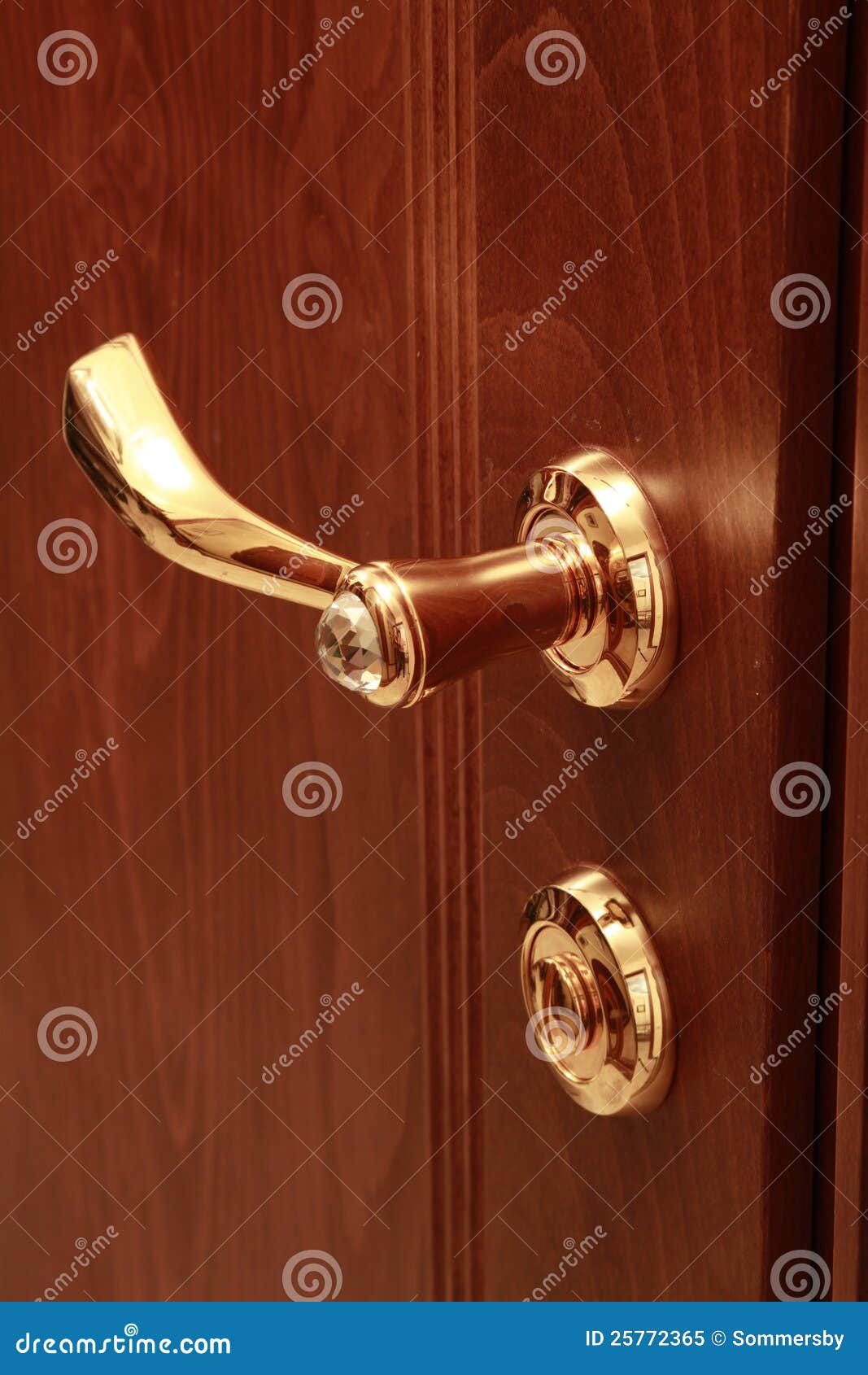 wooden door with the lock