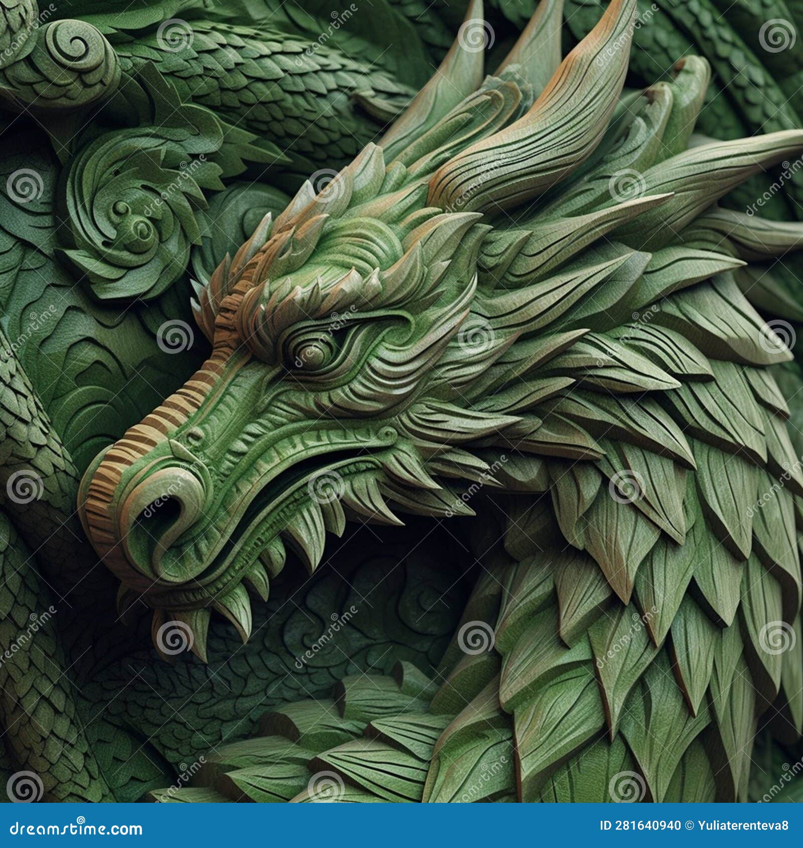 Wooden Dragon Panel Made of Wood Stock Photo - Image of wall, asia