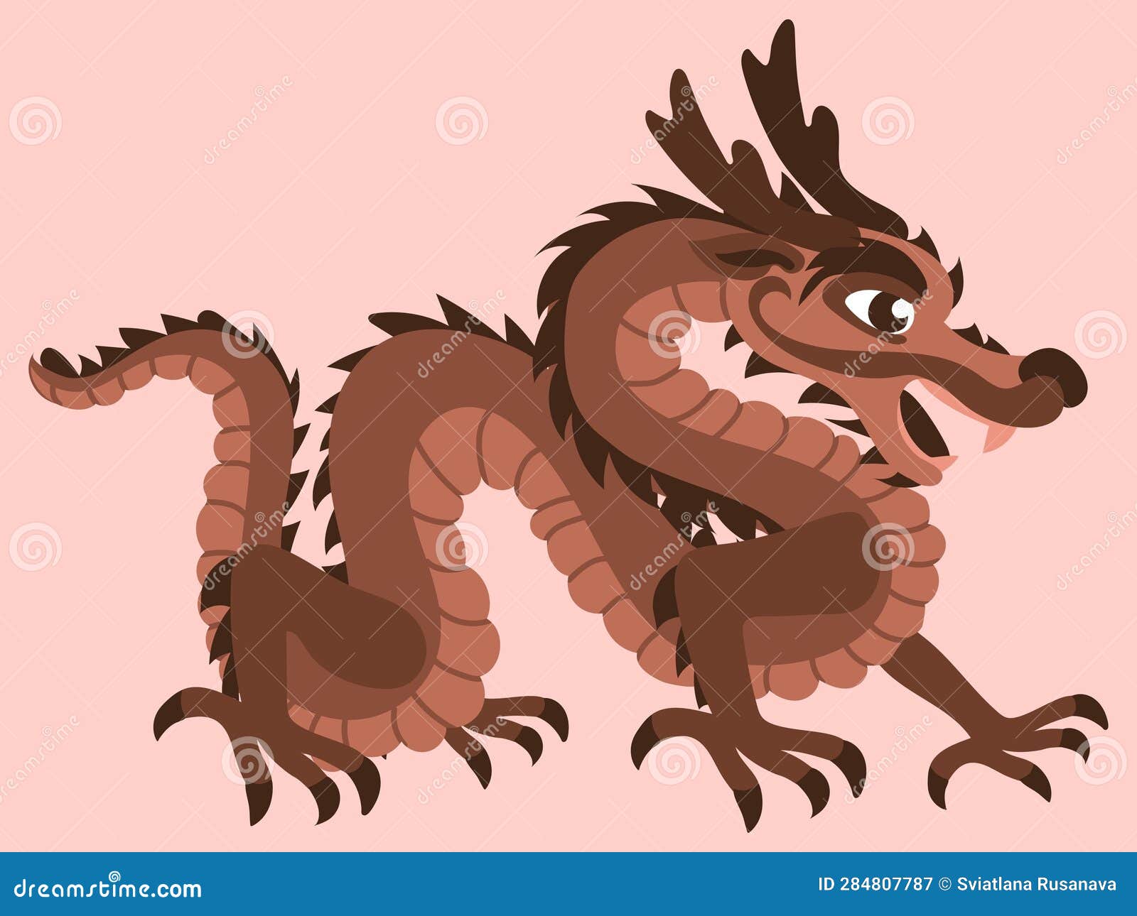 Wooden Dragon in the Year 2024. Cartoon Dragon in Brown Shades in the  Concept of the Character of the Year Stock Vector - Illustration of vector,  sign: 284807787