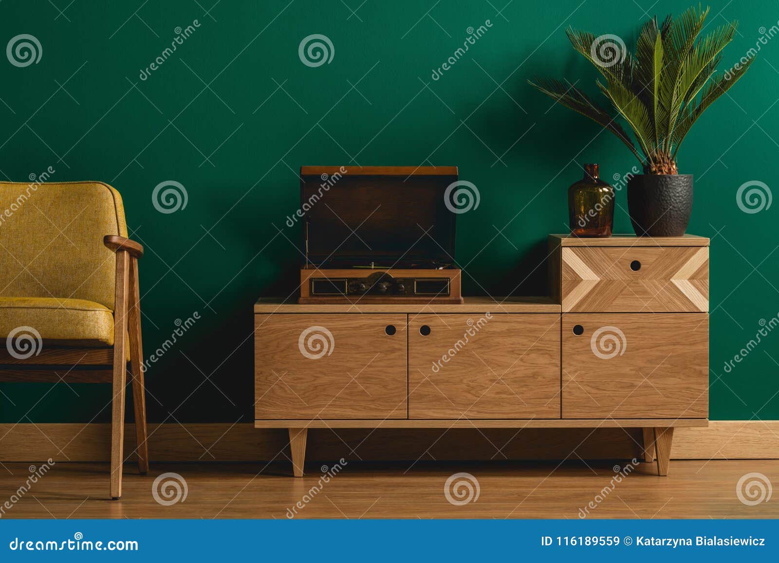 Wooden Dresser With Record Player Stock Image Image Of Home
