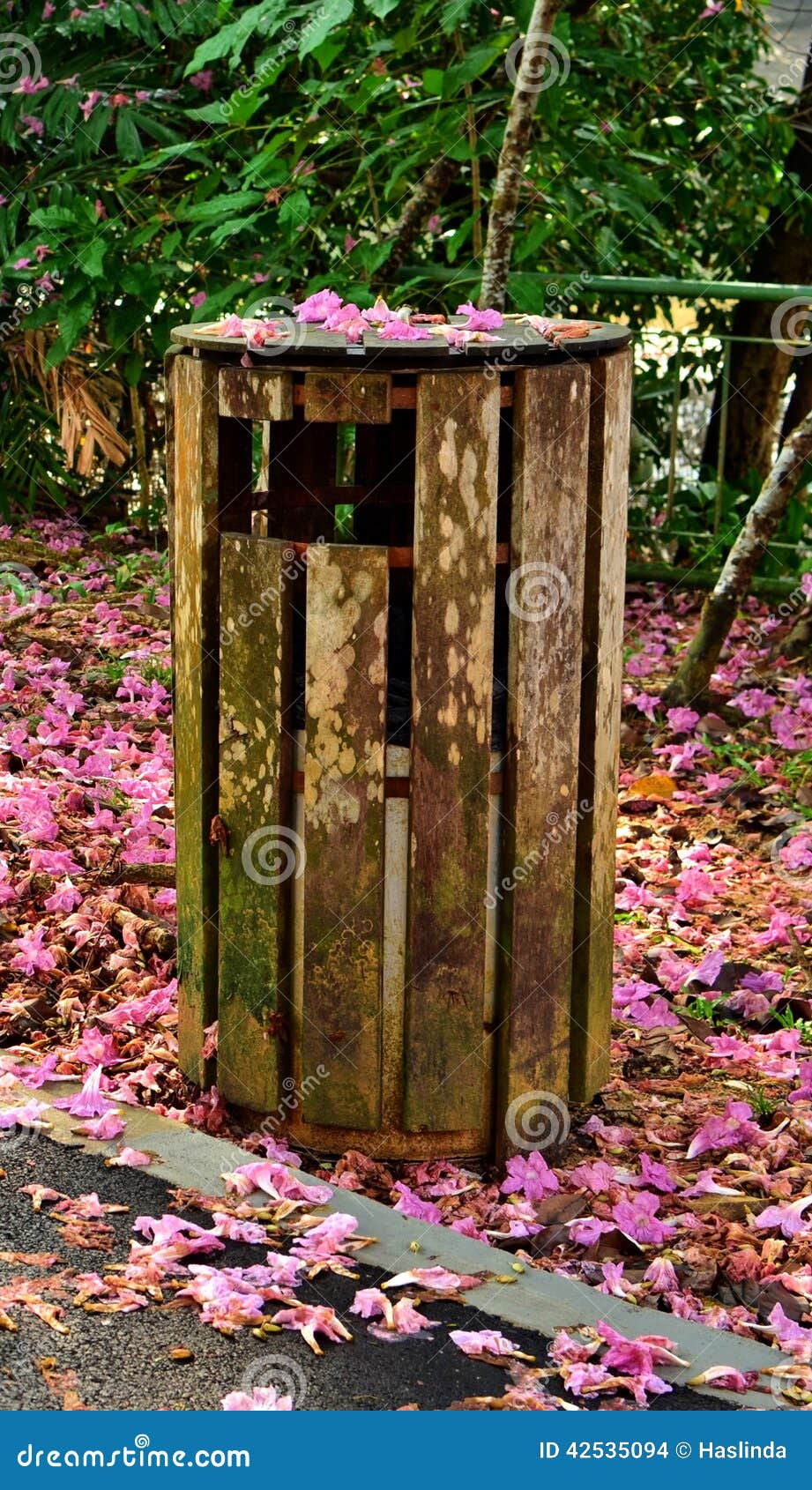 wooden dustbin