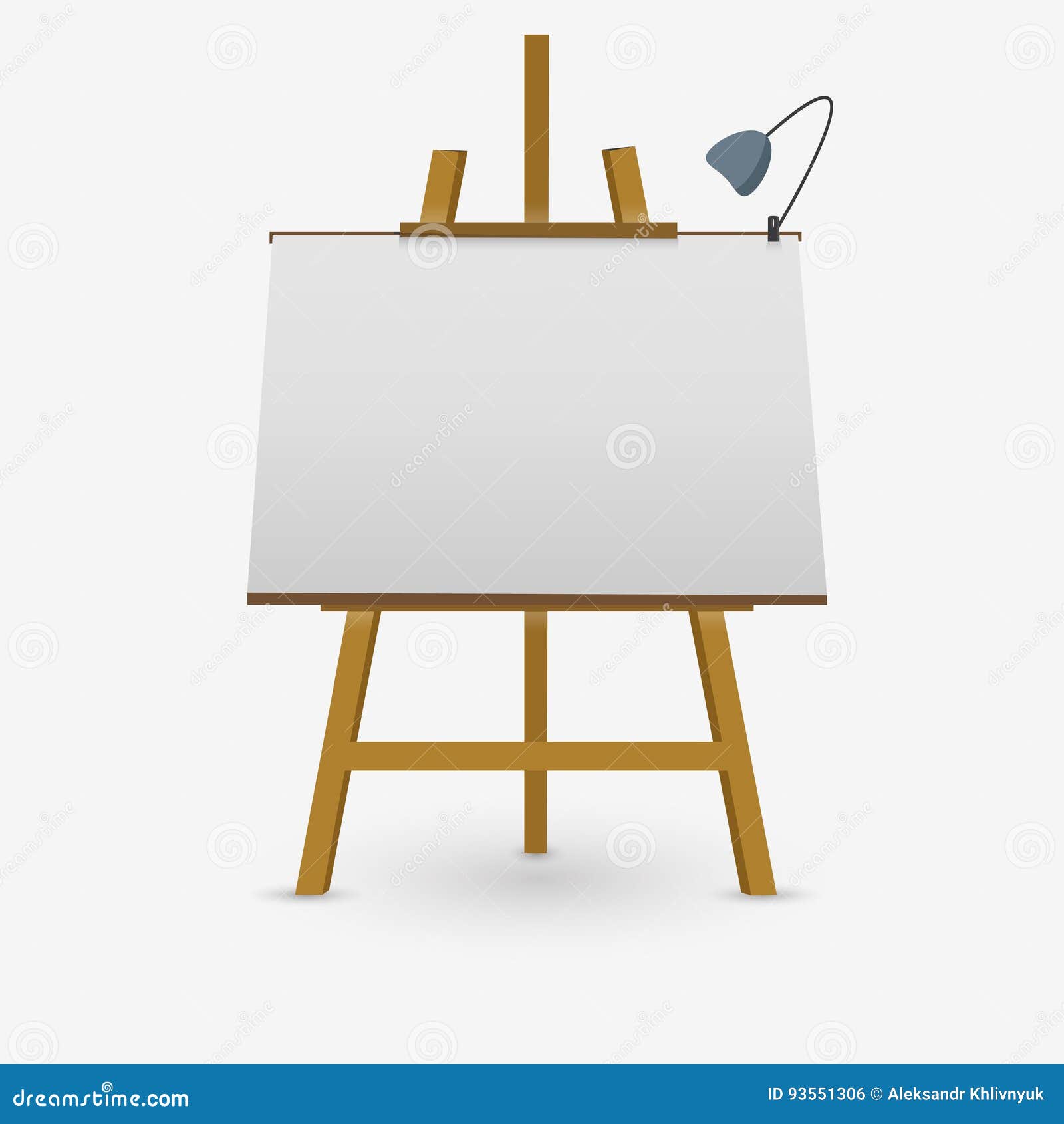 Easel Canvas Stand Vector Board Isolated Wooden Easel Art Painting