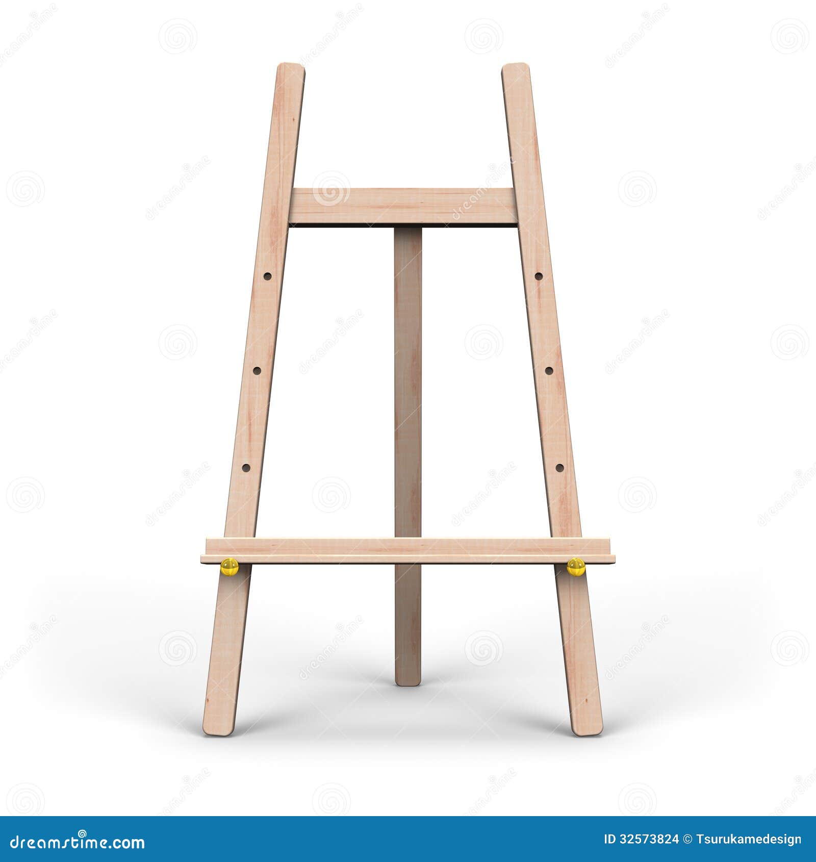 Wooden Easel Front View stock illustration. Image of white 