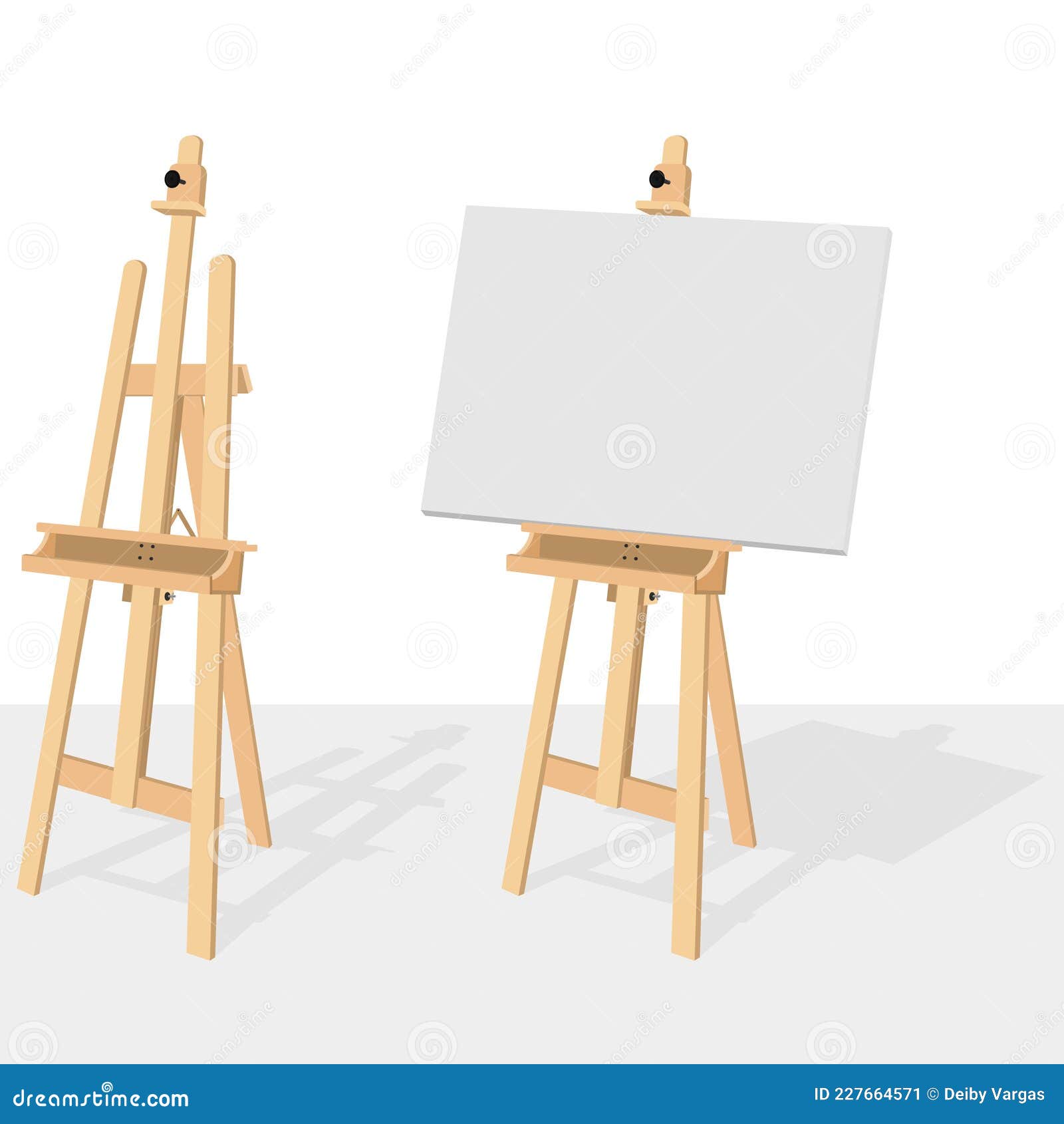 Wooden Easel for Painting and Drawing Stock Vector - Illustration