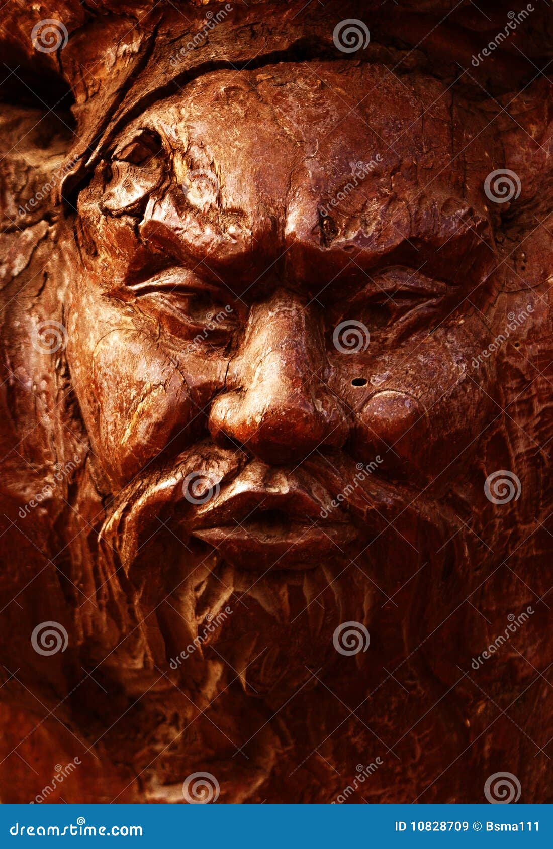 Wooden face stock image. Image of totem, wrinkle, abstract 10828709