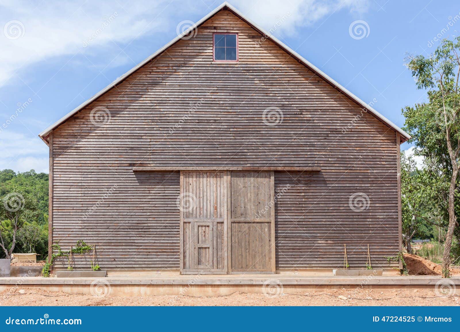 A Wooden Farm Shed/ Wooden Barn And Blue Sky Stock Photo ...