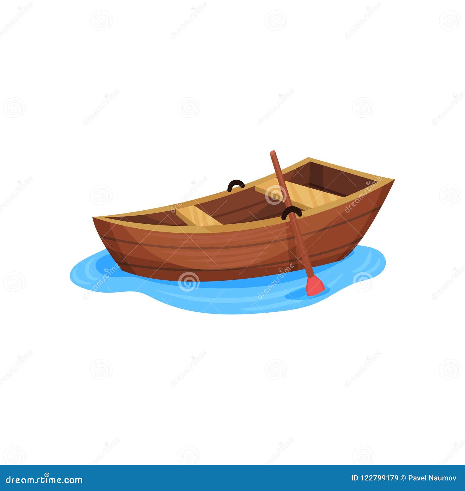 Wooden Fishing Boat Vector Illustration On A White ...