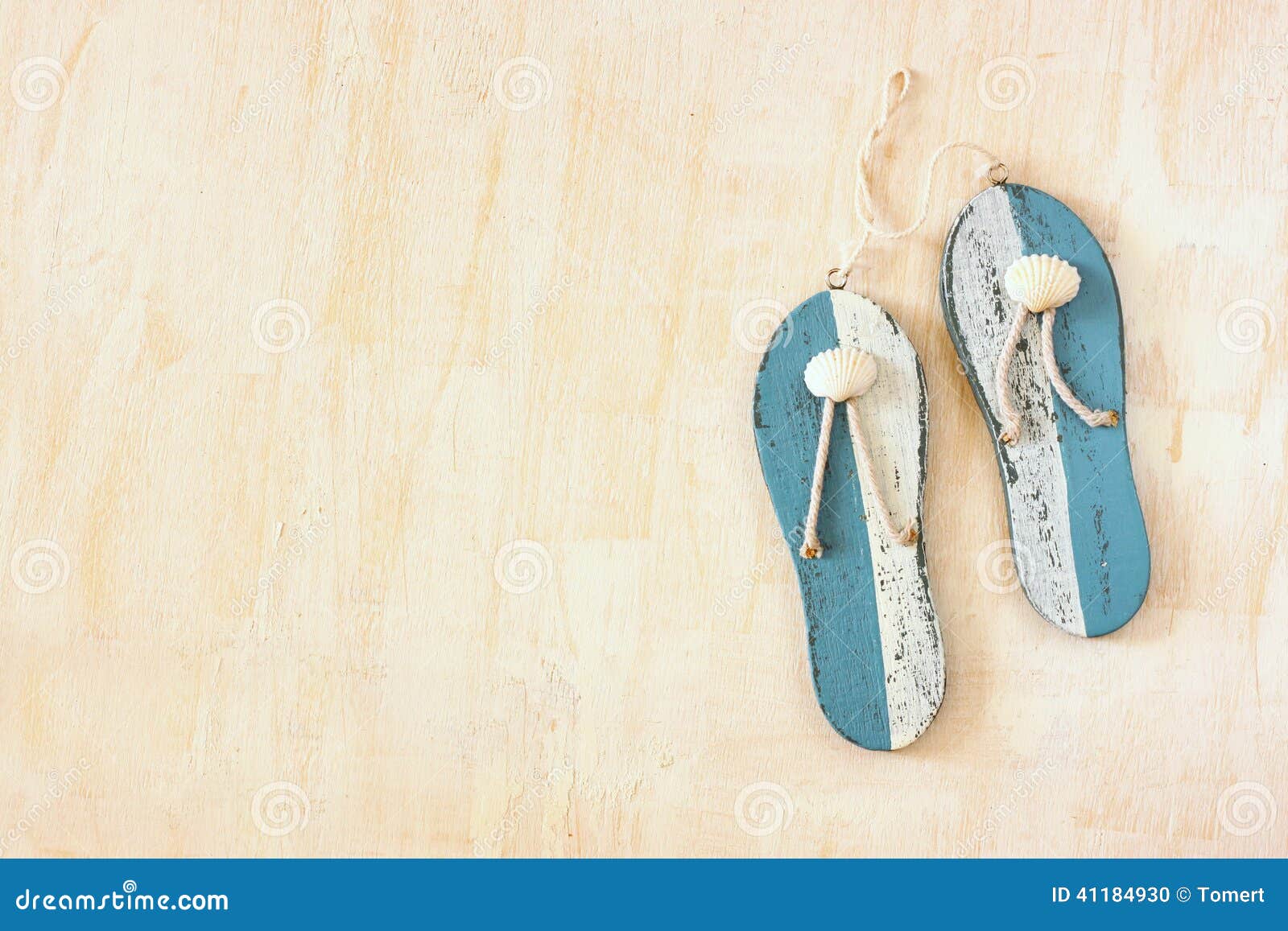 Wooden Flip Flops Over White Textured Background. Stock Photo - Image ...