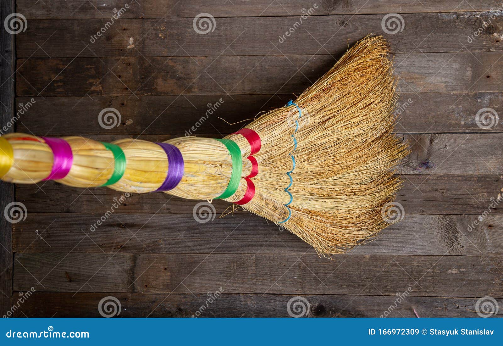 Wooden floor broom stock image. Image of house, domestic 166972309