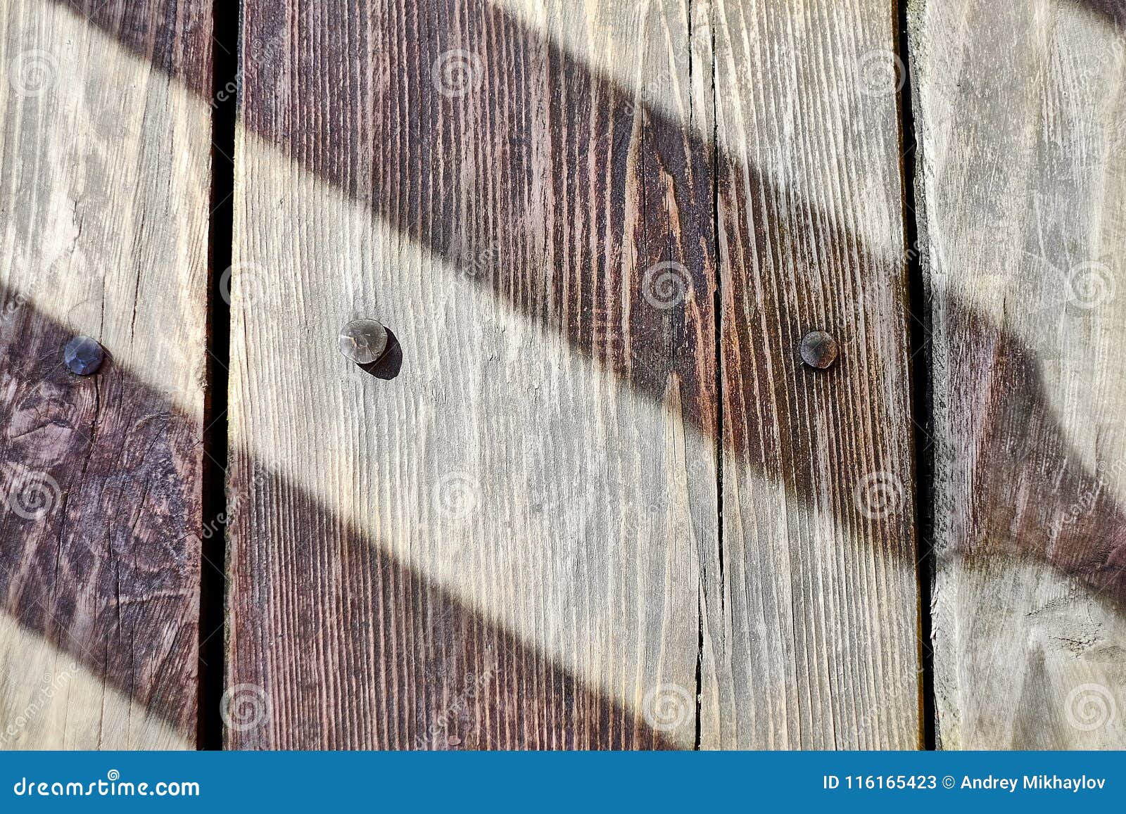 Wooden Flooring Made Of Oak Boards Hammered Nails Stock Image
