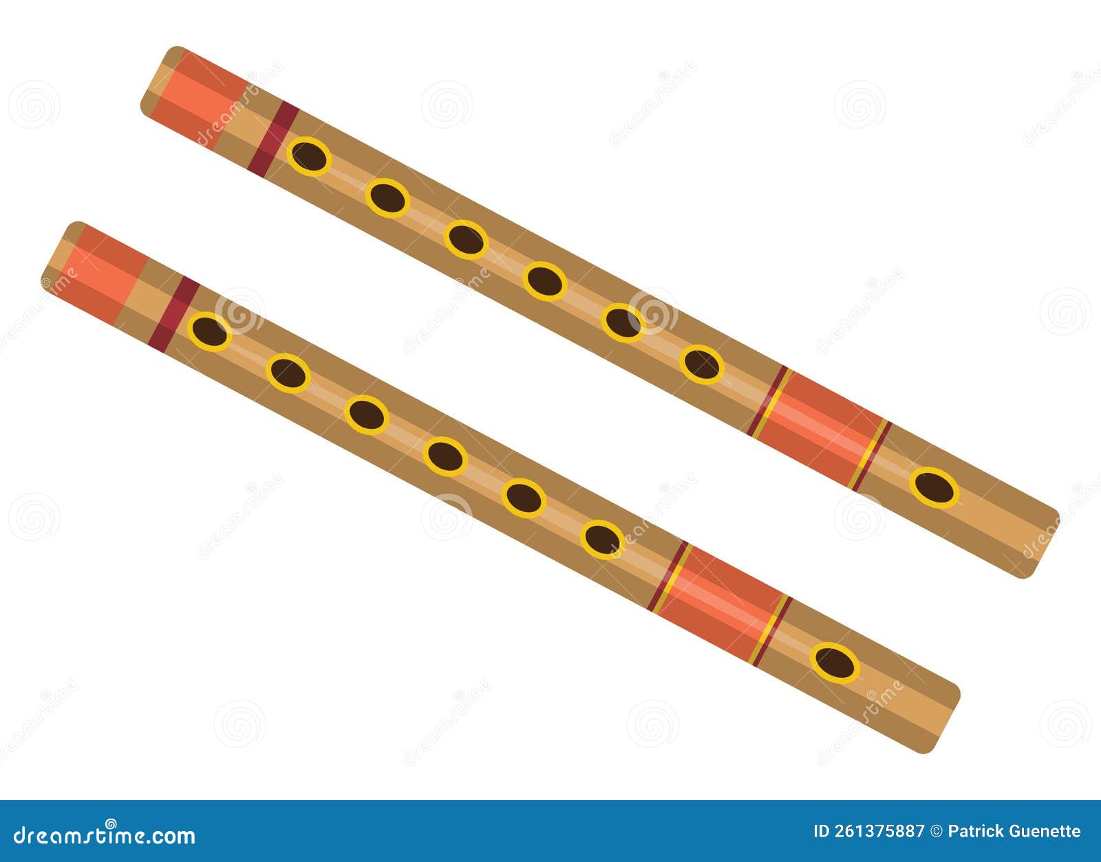Wooden flute, icon stock vector. Illustration of melody 261375887