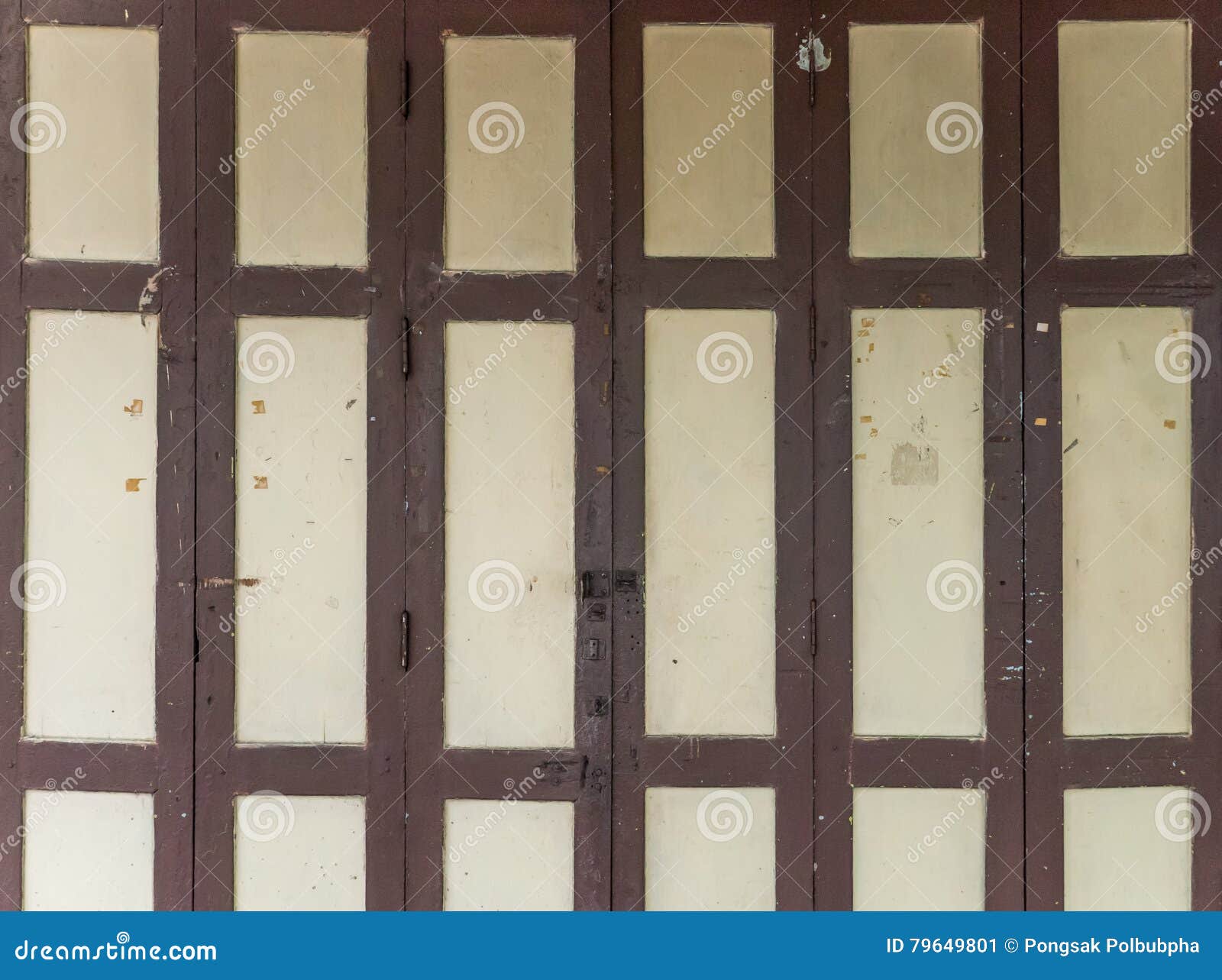 Wooden Folding Door Dirty Stain Old Building Rural Area 79649801 