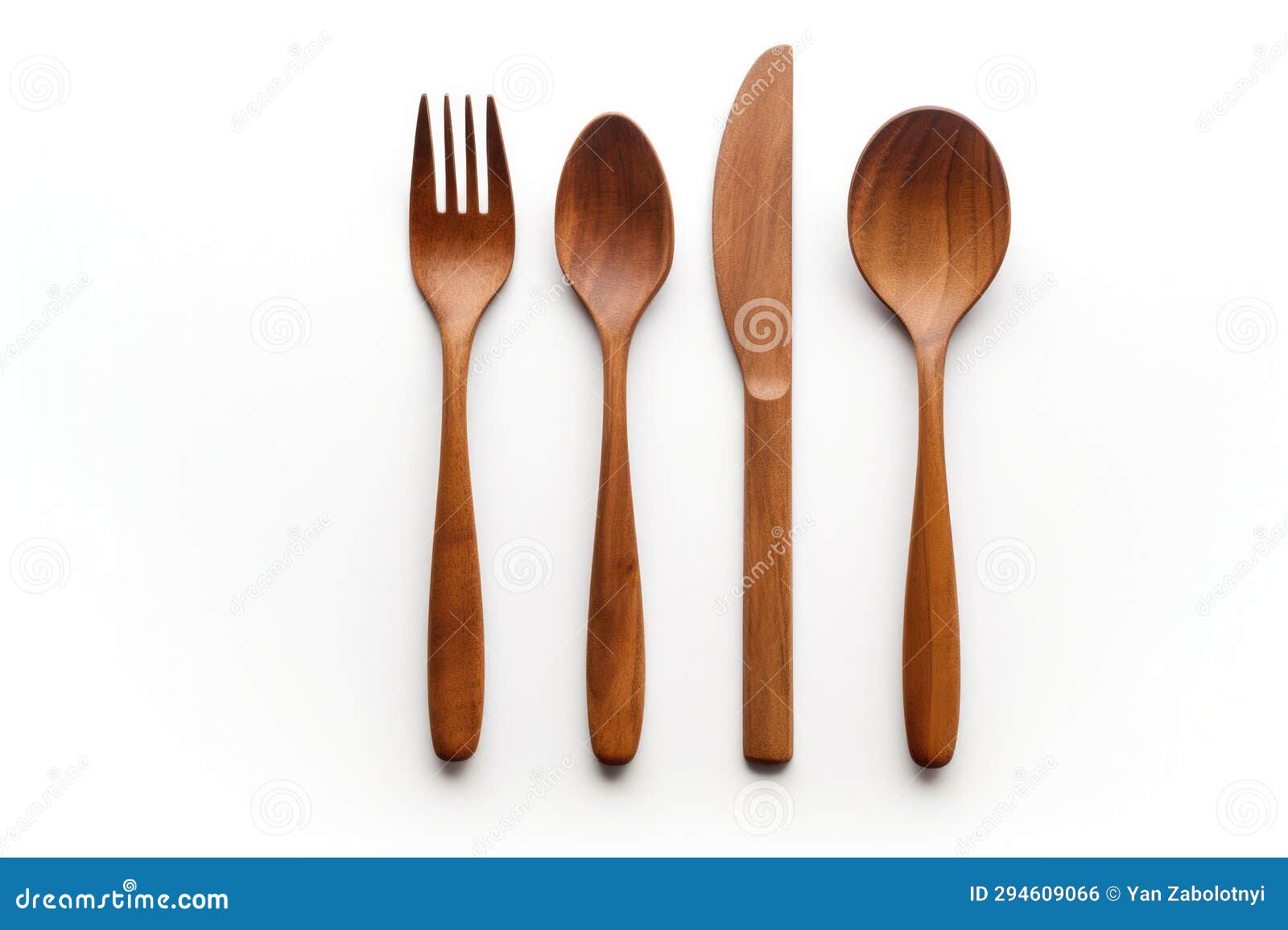 Wooden Fork Spoon and Knife on a White Background Stock Illustration Illustration of kitchen