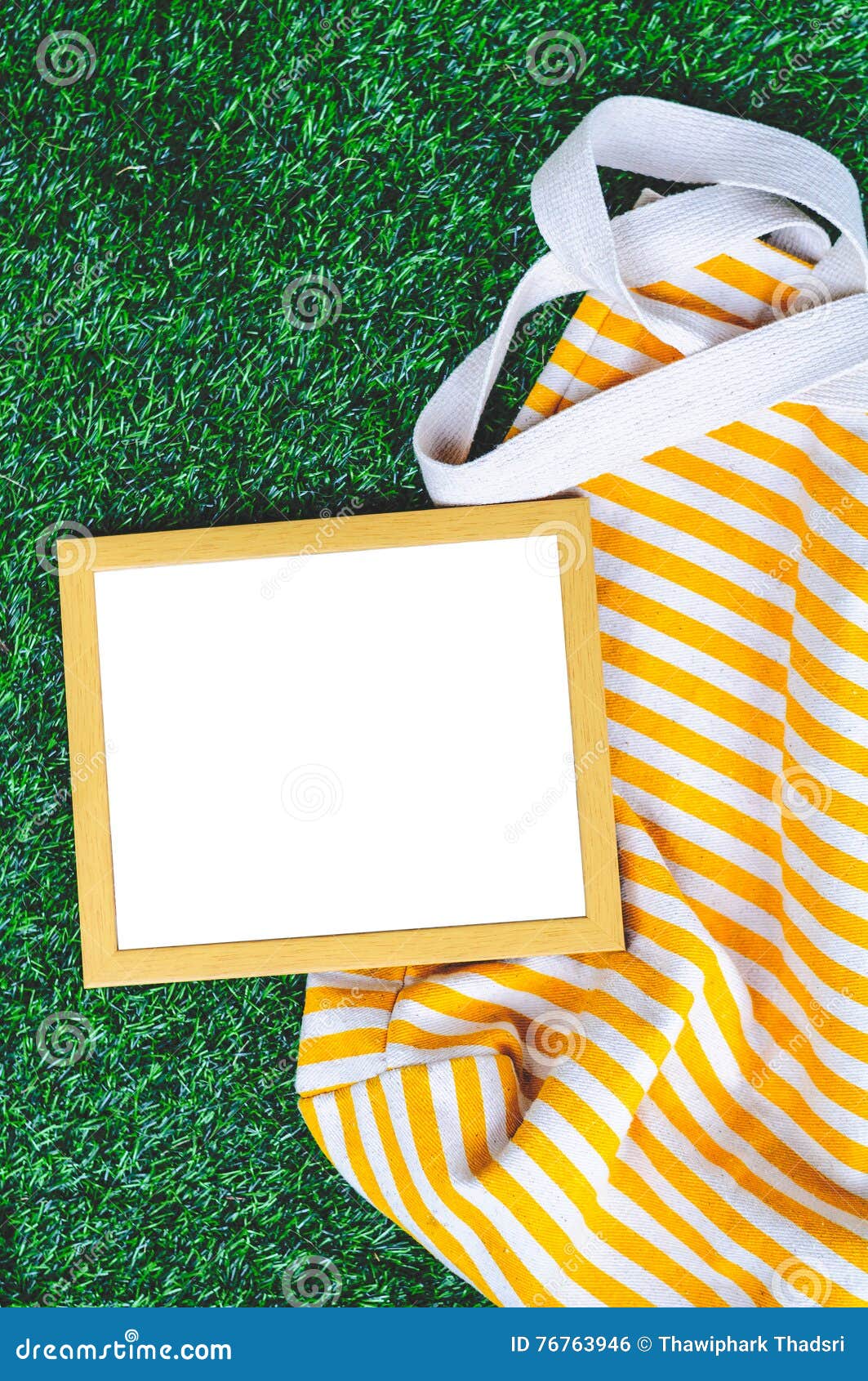 Wooden Frame Green Grass Background Stock Photo - Image of ...