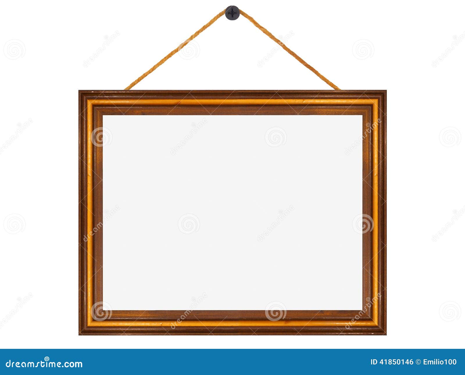 Wooden Frame Hung from a Nail Stock Photo Image of ratio, isolated