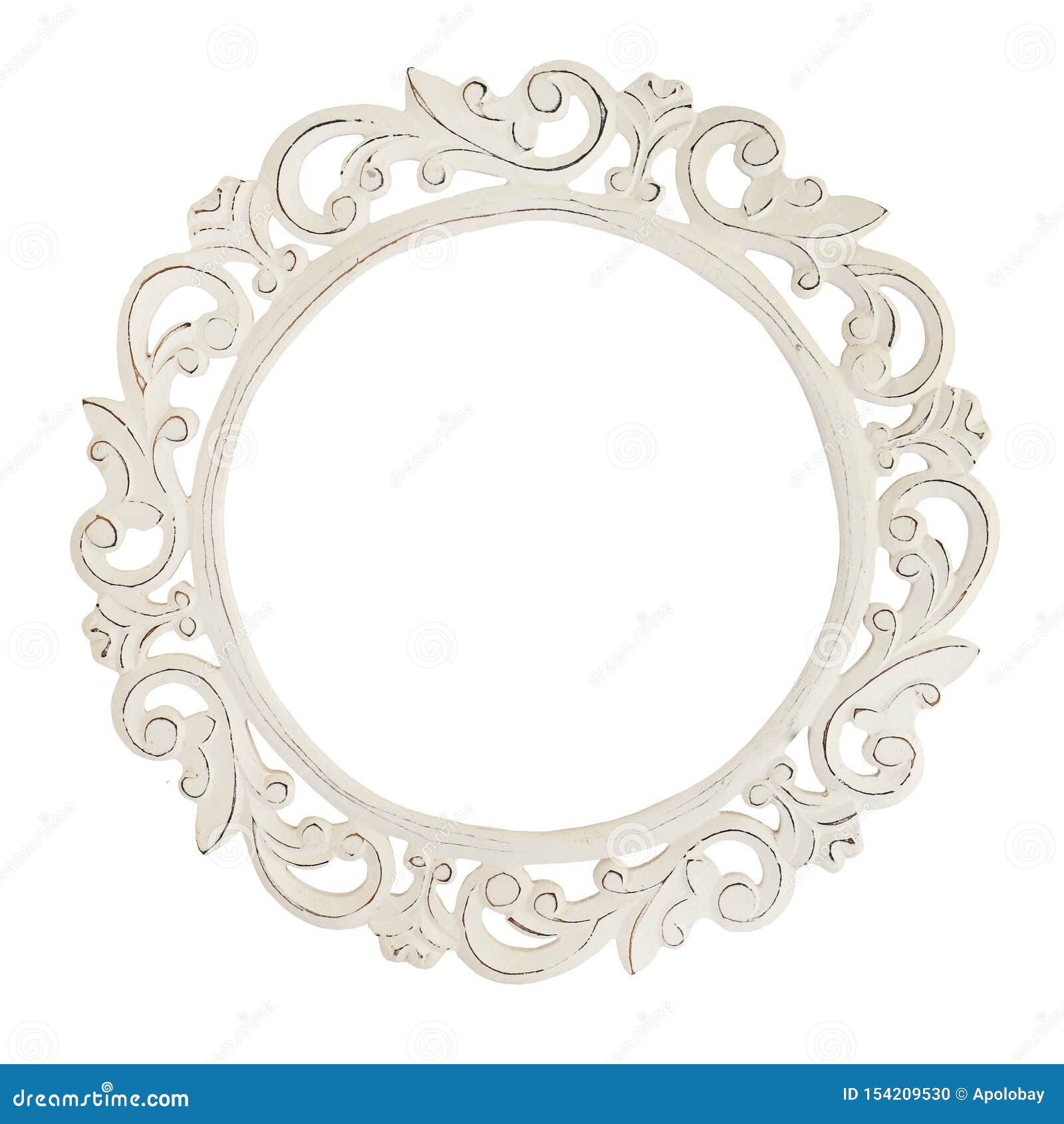 Wooden Frame Mirror Isolated On White Background Details Of Modern Boho Style Eco Design Interior Stock Photo Image Of Boho Huge 154209530