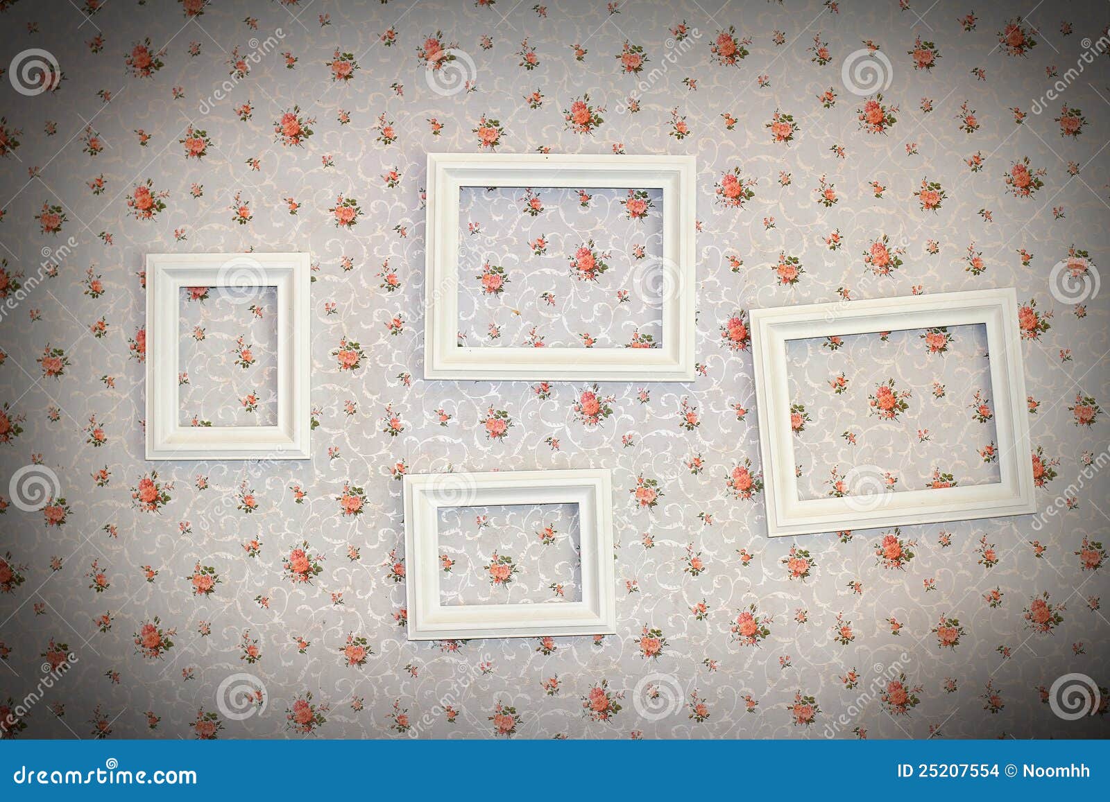 Wooden frame on wall stock photo. Image of background 25207554