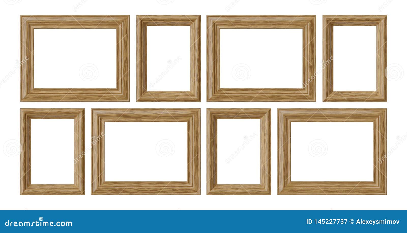 Wooden Frames For Picture Or Photo Isolated On White Background