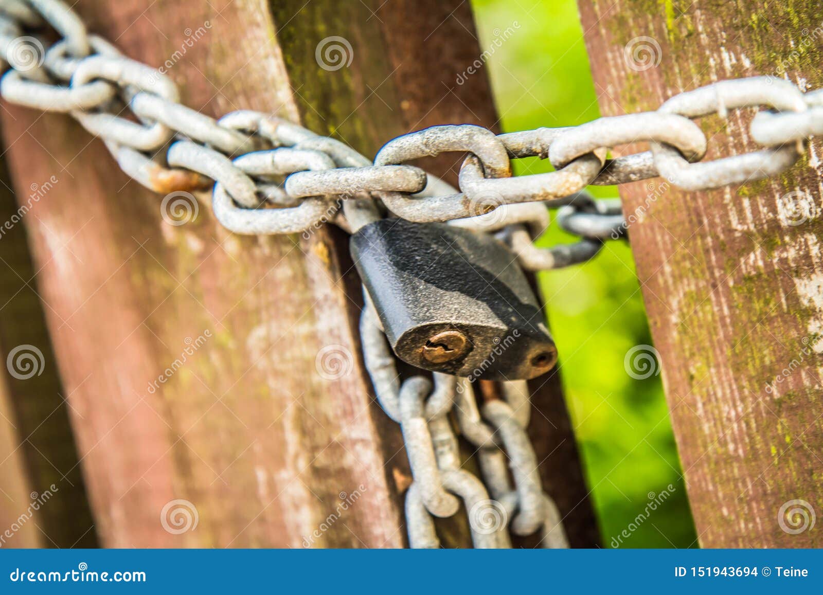 Wooden Gate Closed with a Padlock Stock Photo Image of fence, bamboo