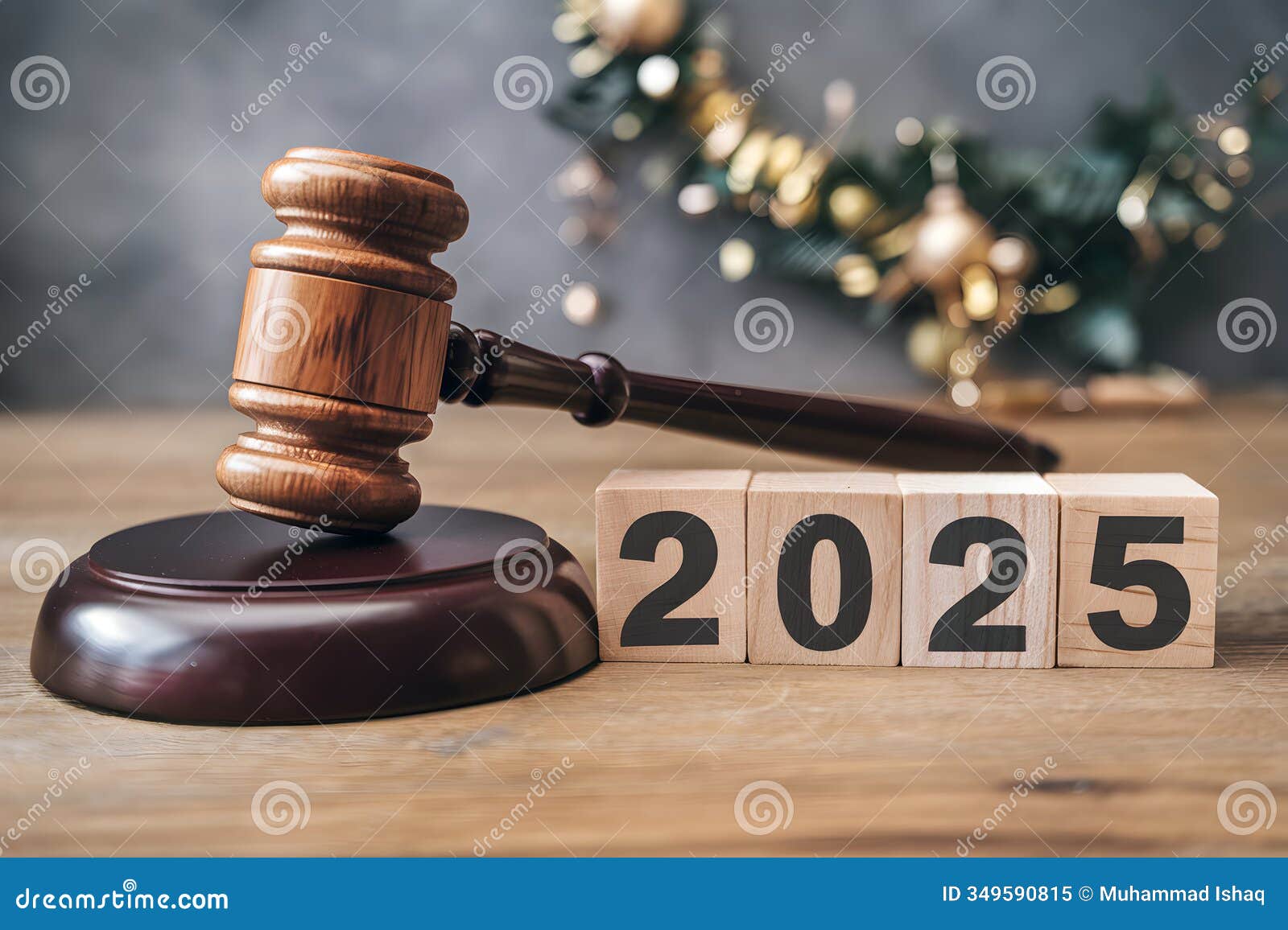gavel beside wooden 2025 blocks izes authority and fresh beginnings