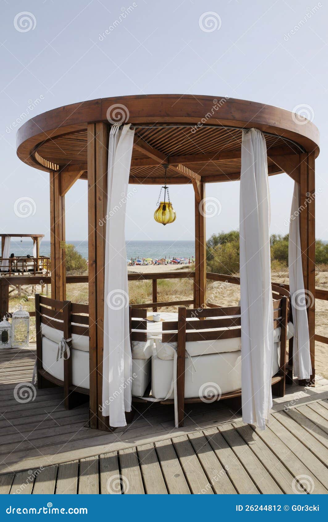 Wooden Gazebo At The Beach Summer Canopy Stock Photo Image 26244812