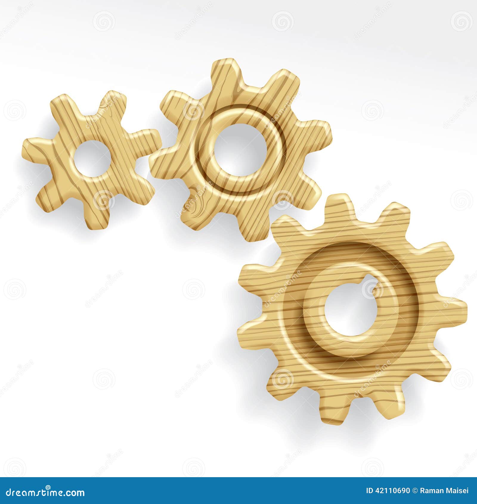 Wooden gears stock vector. Illustration of ligneous, placard 42110690