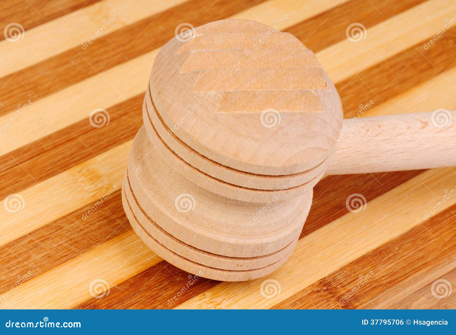 A Wooden Hammer for Beating the Meat Stock Photo Image of life, pork