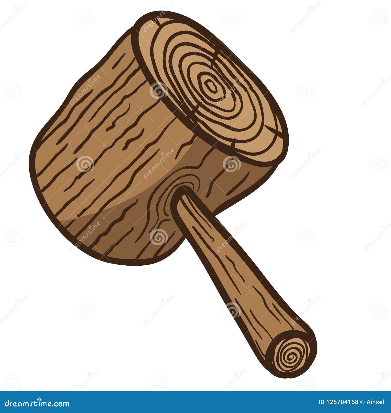 Wooden hammer stock illustration. Illustration of mallet - 125704168