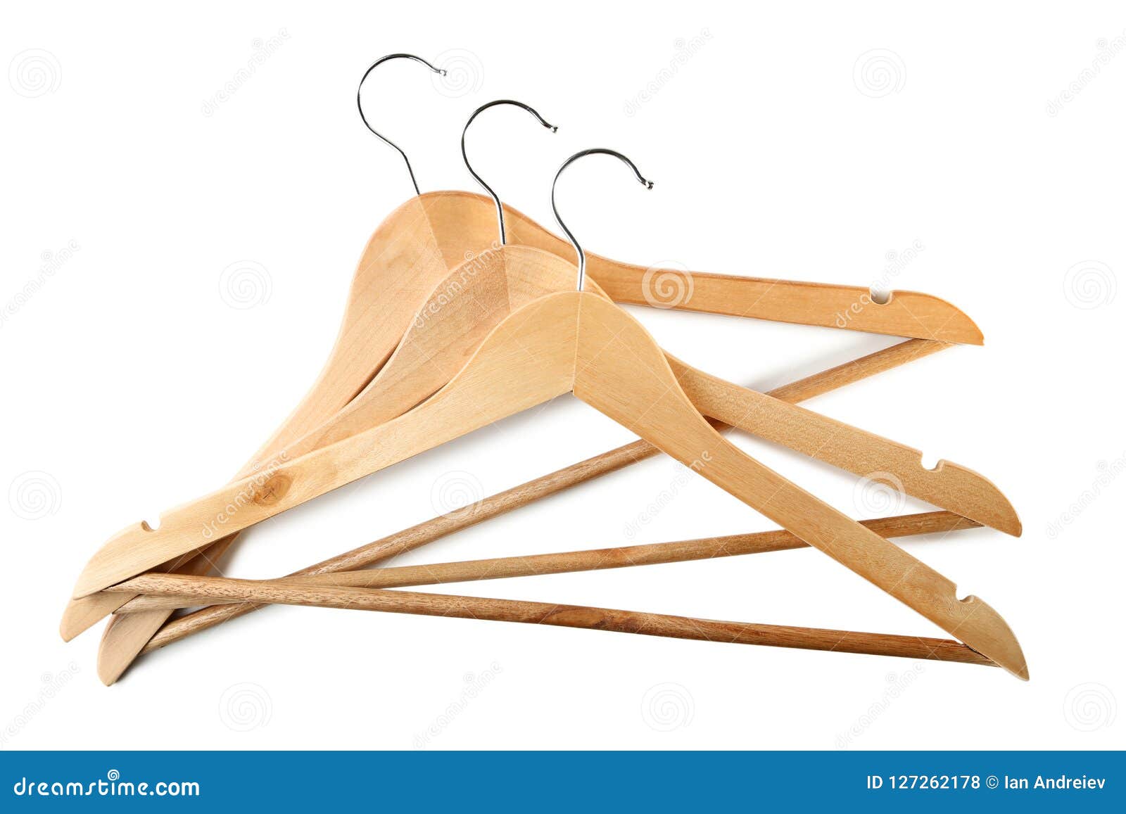 Wooden hangers stock photo. Image of sale, clothing 127262178