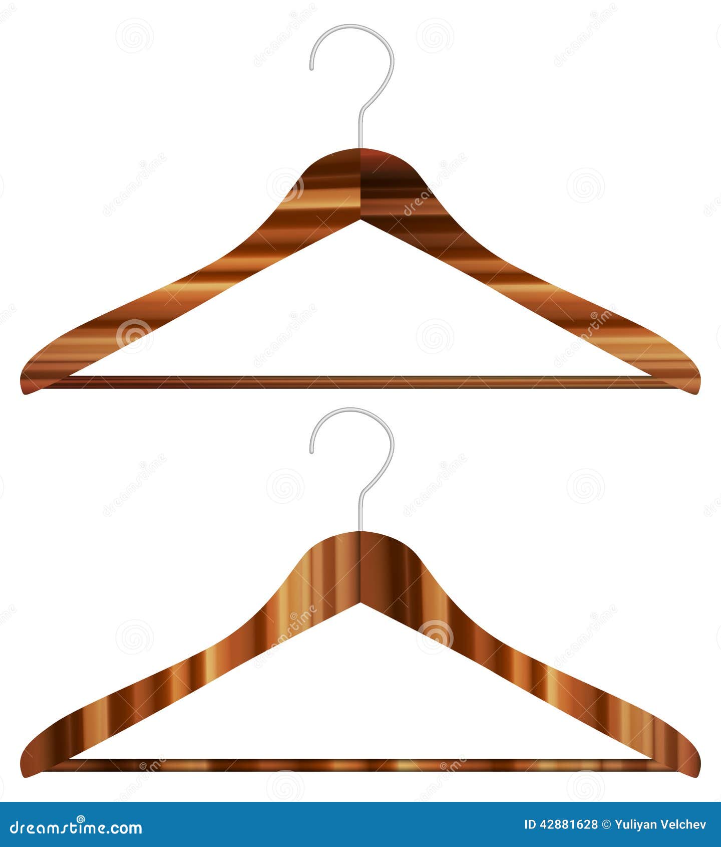 Wooden hangers stock vector. Illustration of closet, vector 42881628