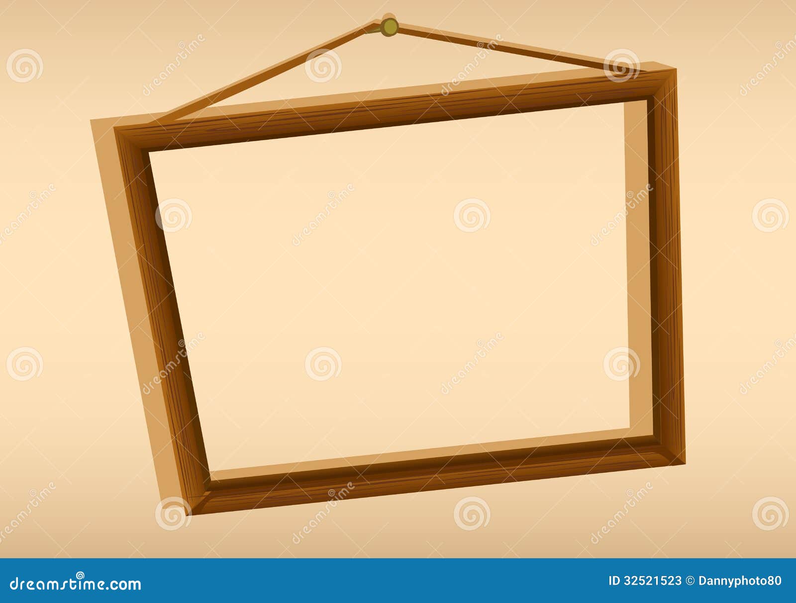 A wooden hanging frame stock vector. Illustration of framed 32521523