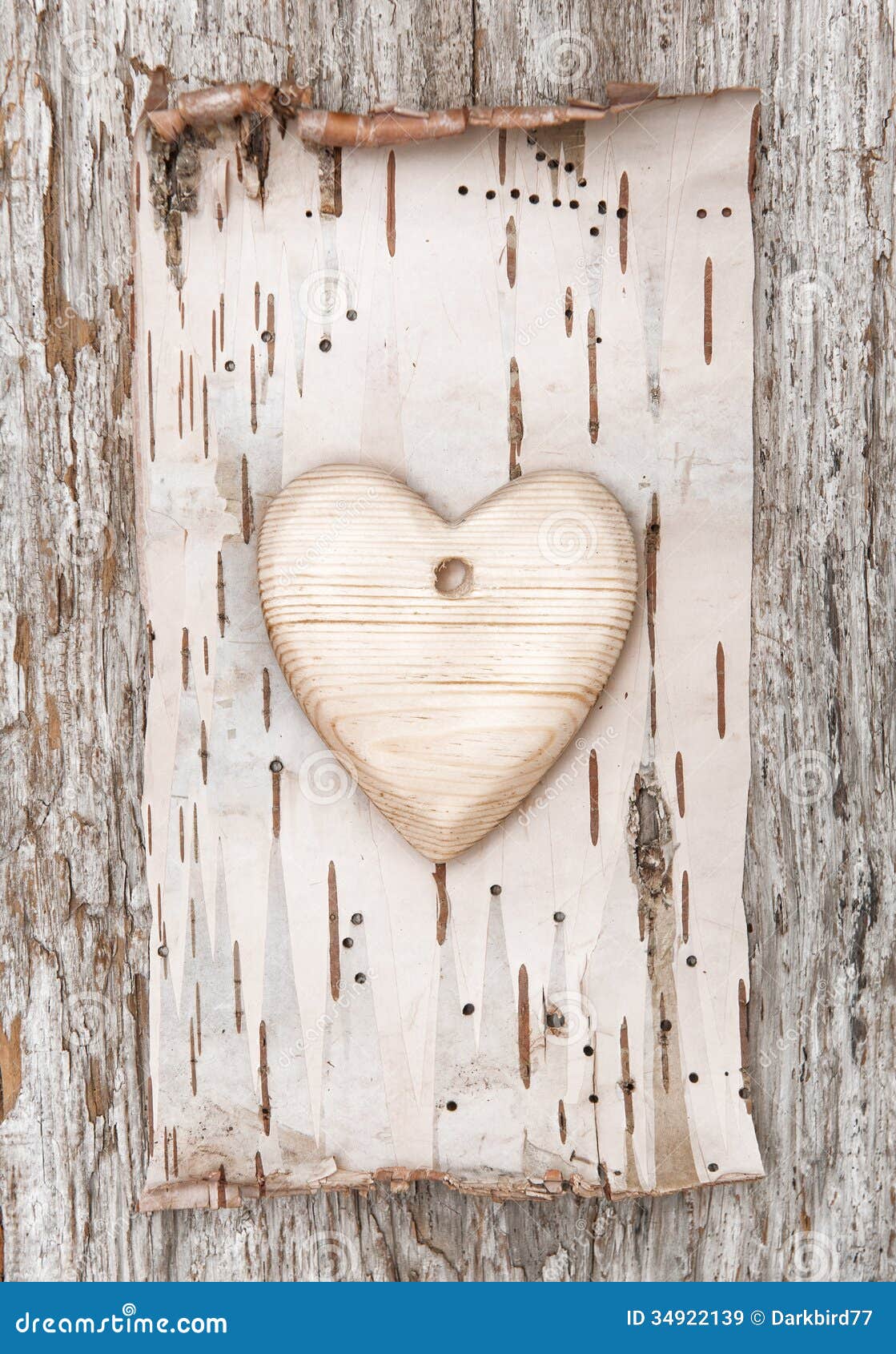 Bark Wood -Small Hanging Heart