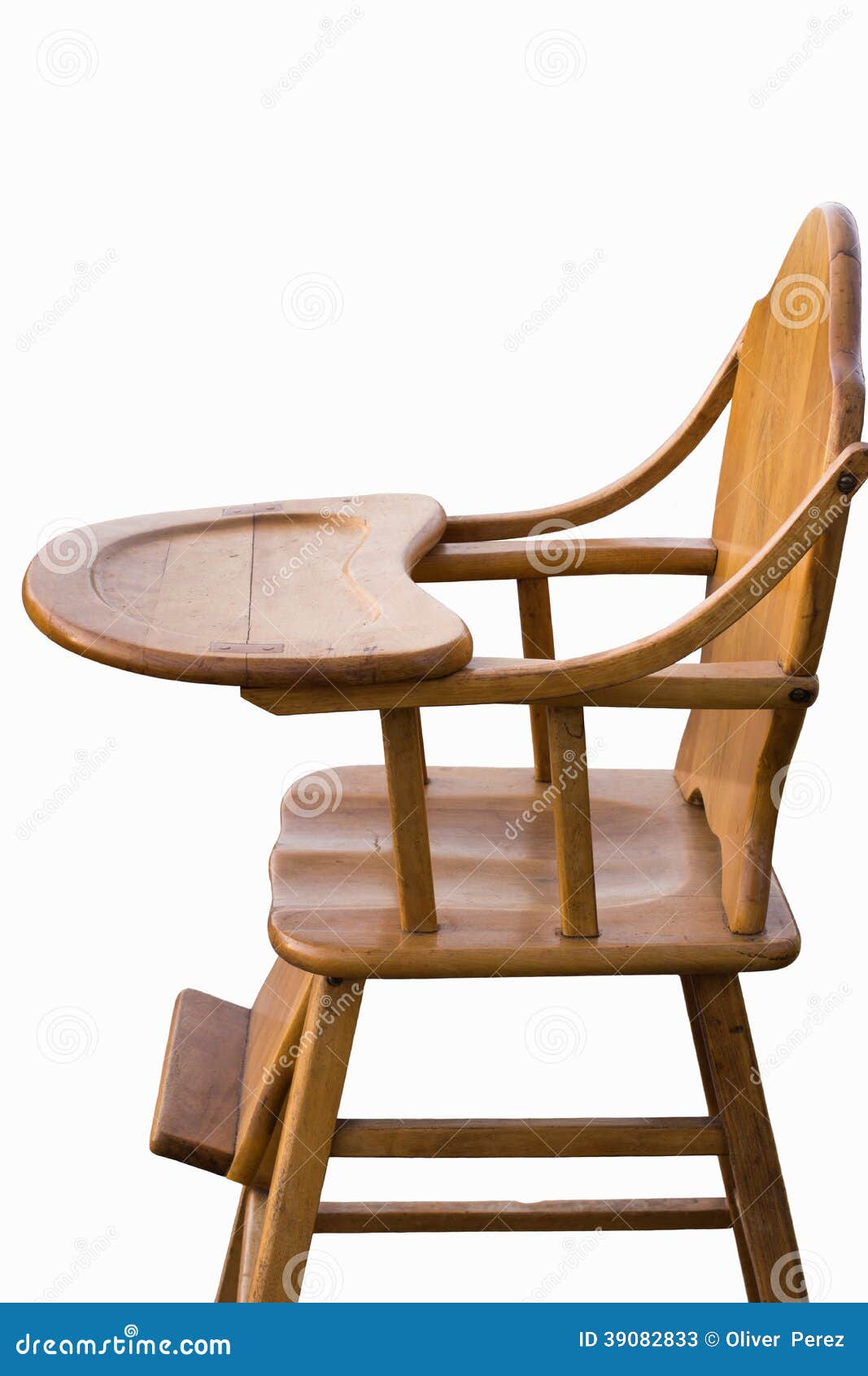 Wooden Highchair White Background Stock Image - Image ...