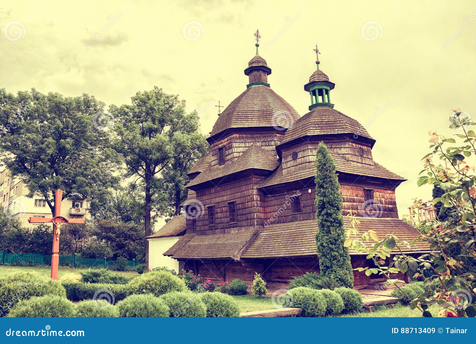 wooden holy trinity church in zhovkva