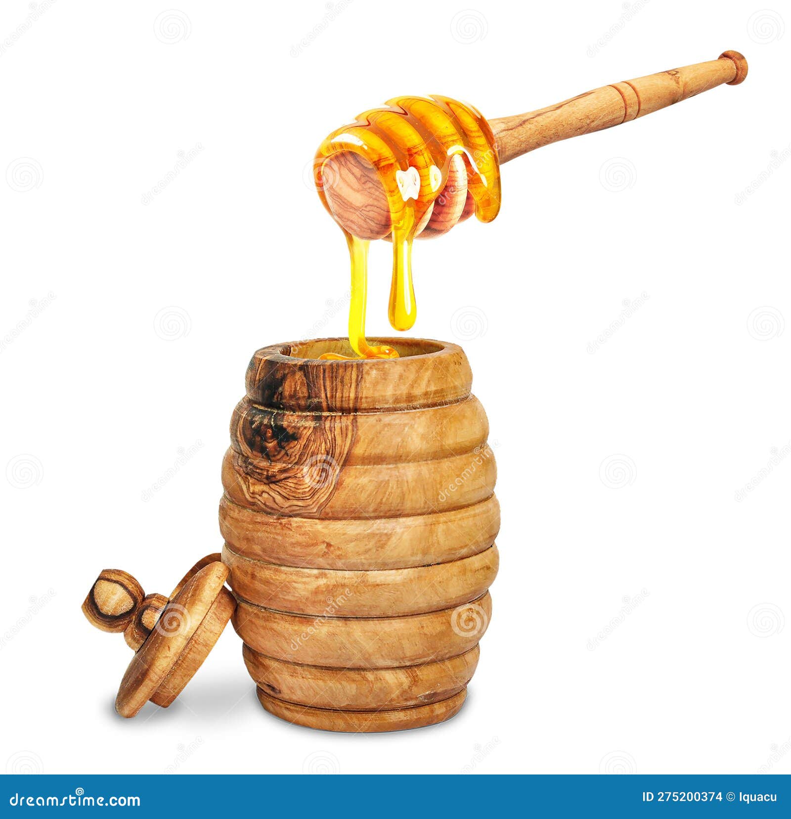 Wooden honey container stock photo. Image of dessert 275200374
