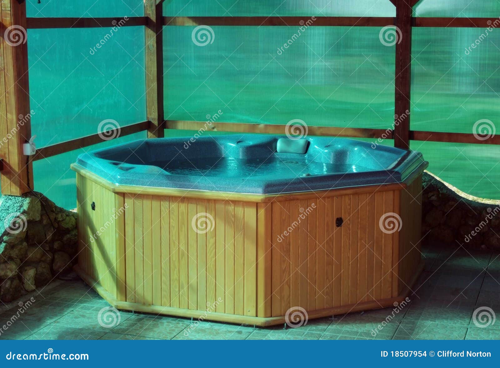 wooden hot tub