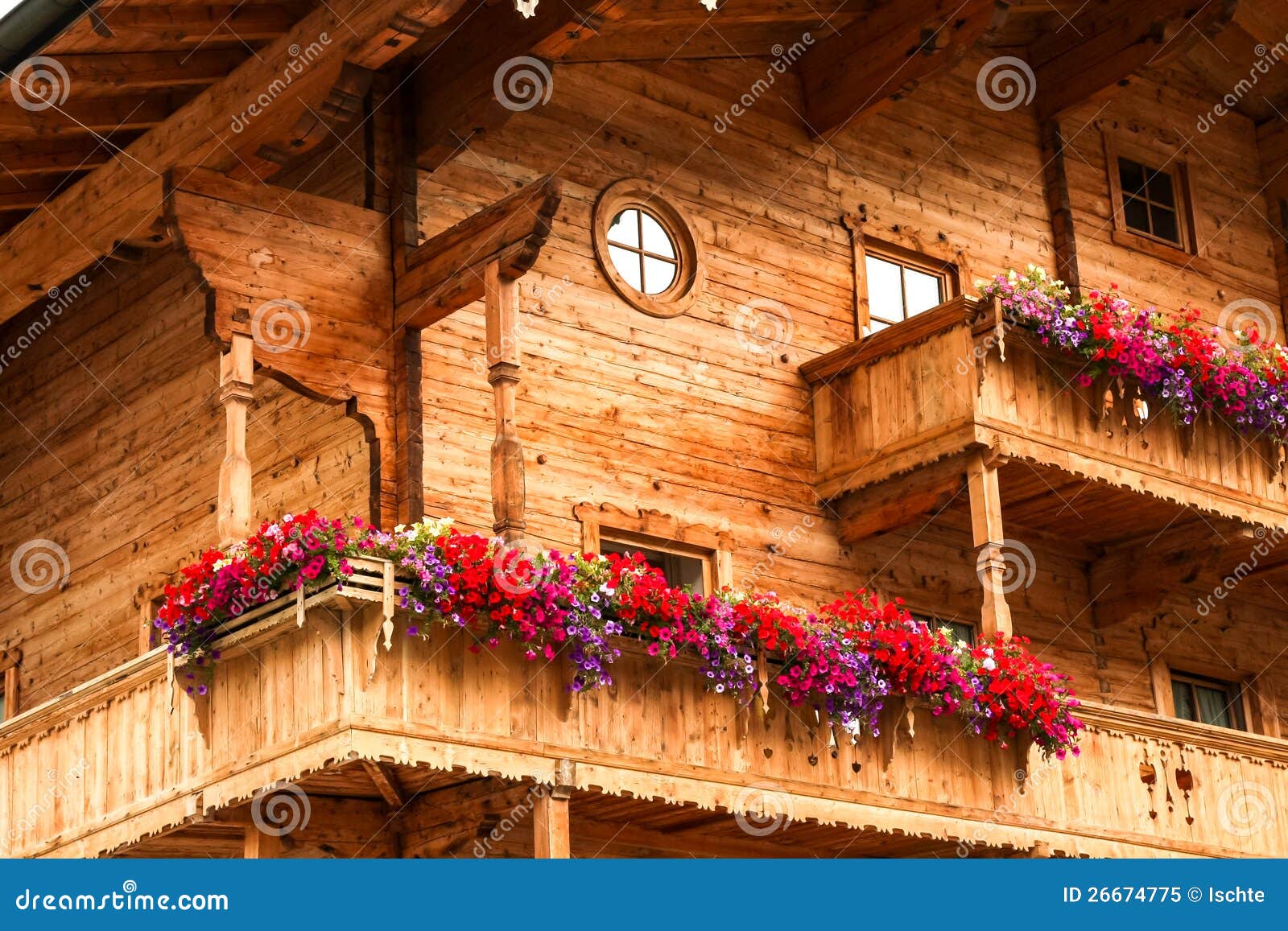 Wooden House in Austrian Alps Stock Image Image of house, colorful