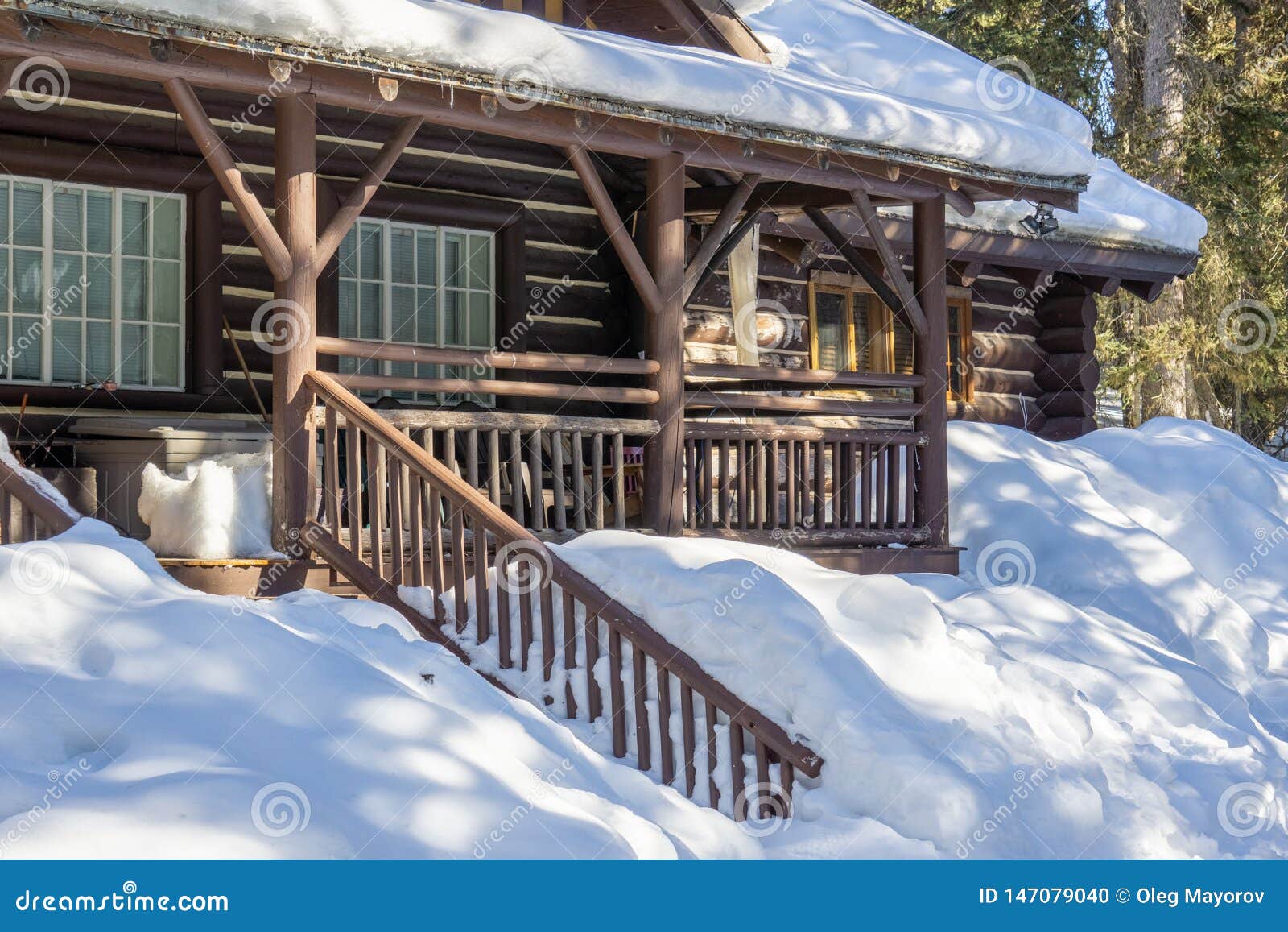 Wooden House Covered in Snow in the Early Spring Woods Alberta Canada Stock  Photo - Image of rural, cozy: 147079040